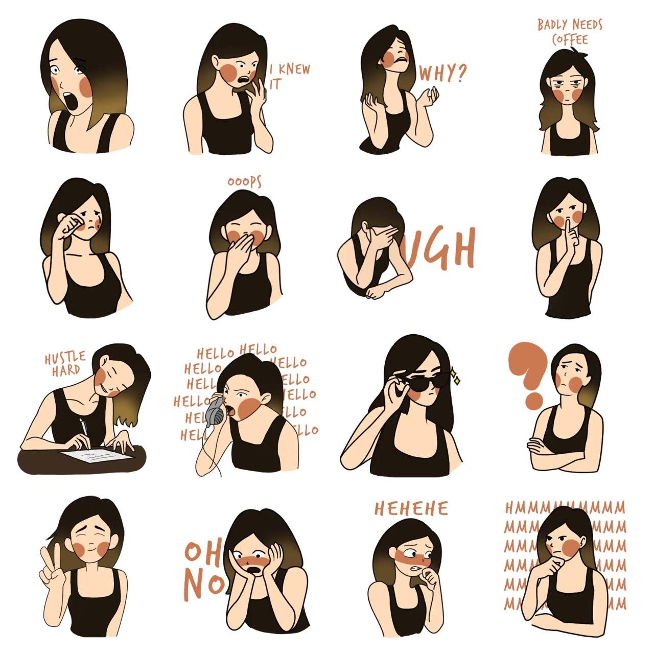 Jamie Animation/Cartoon sticker pack for Whatsapp, Telegram, Signal, and others chatting and message apps