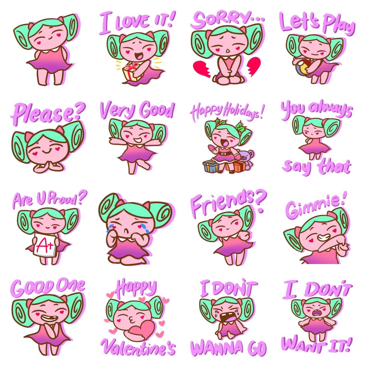 Mint berry Animation/Cartoon sticker pack for Whatsapp, Telegram, Signal, and others chatting and message apps