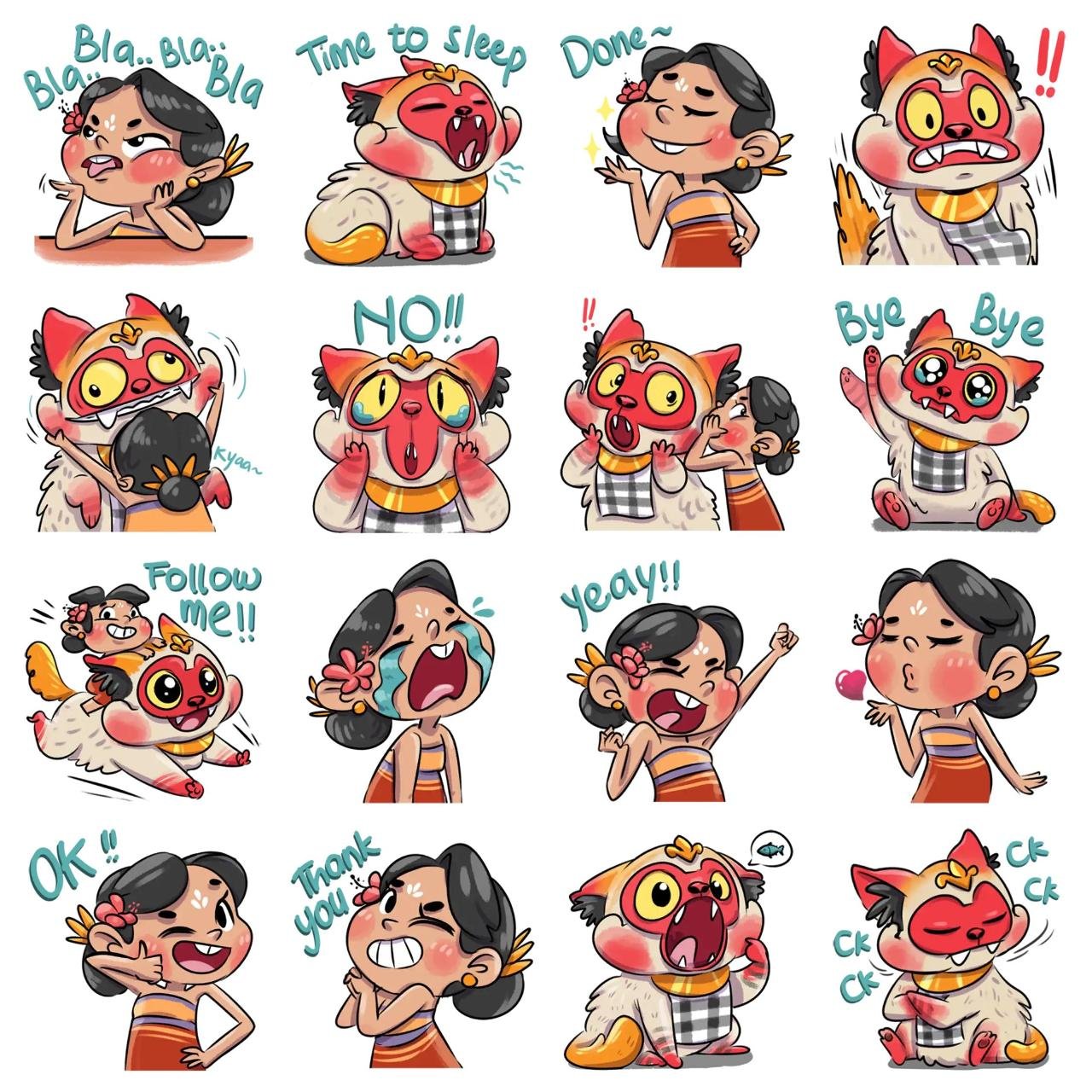 Barong Vol.1 Animation/Cartoon,emotion sticker pack for Whatsapp, Telegram, Signal, and others chatting and message apps