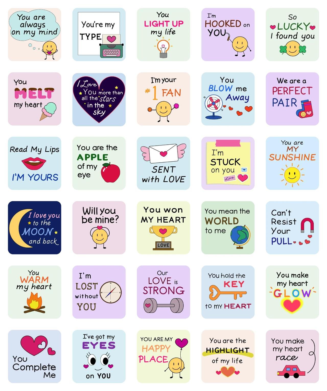 Express Your Love Phrases,Romance sticker pack for Whatsapp, Telegram, Signal, and others chatting and message apps