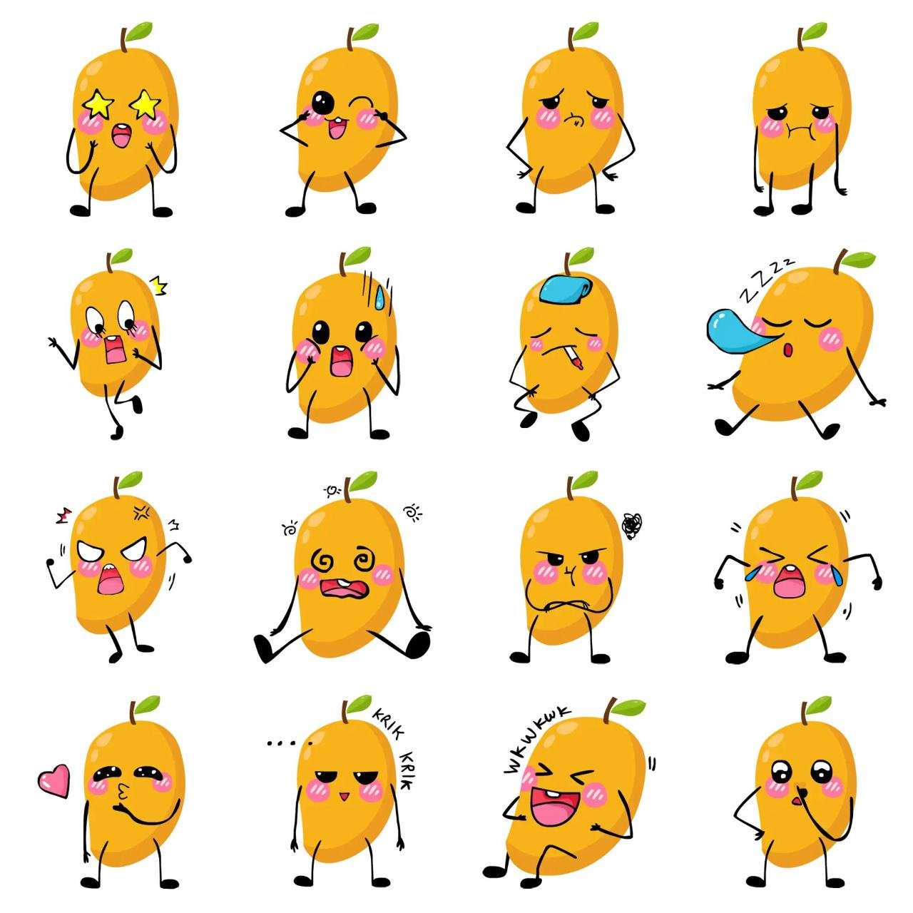 Mangoo Animation/Cartoon,emotion sticker pack for Whatsapp, Telegram, Signal, and others chatting and message apps