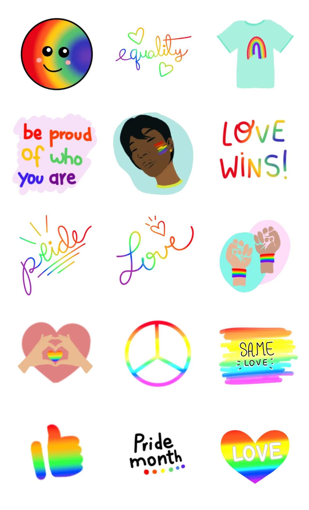 Pride Month Animation/Cartoon sticker pack for Whatsapp, Telegram, Signal, and others chatting and message apps