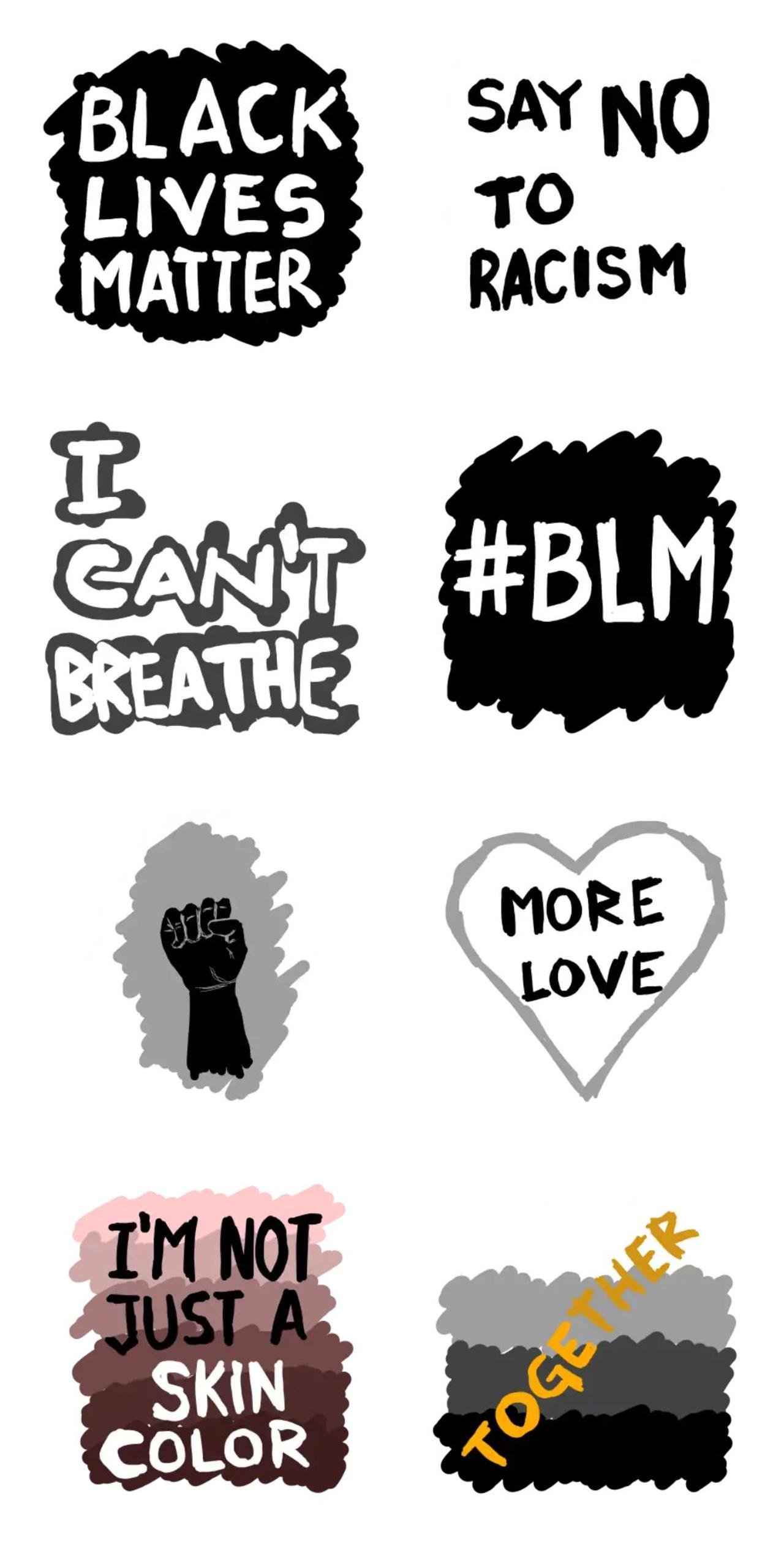 Black Lives Matter Phrases,Etc sticker pack for Whatsapp, Telegram, Signal, and others chatting and message apps