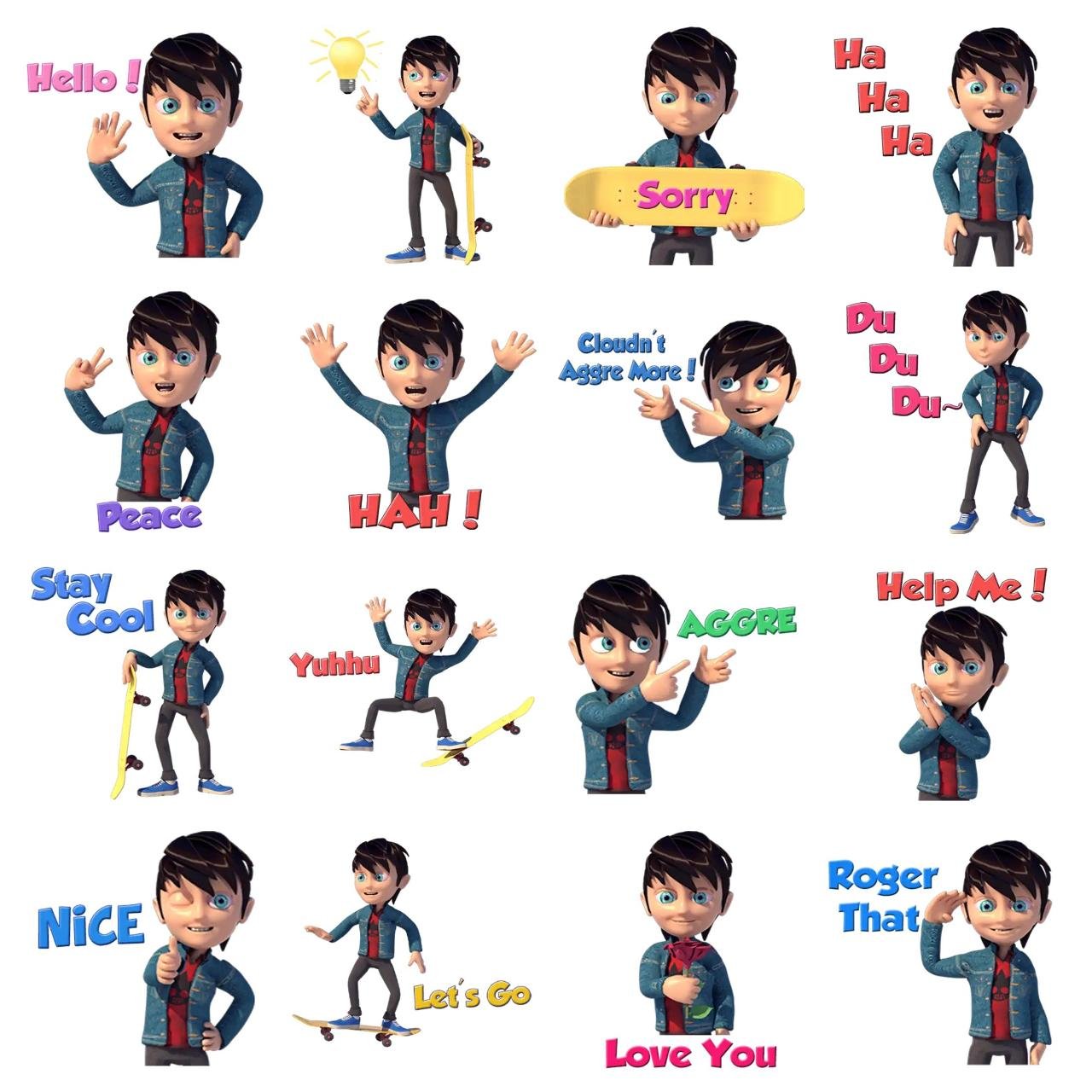 Boyy Animation/Cartoon,emotion sticker pack for Whatsapp, Telegram, Signal, and others chatting and message apps