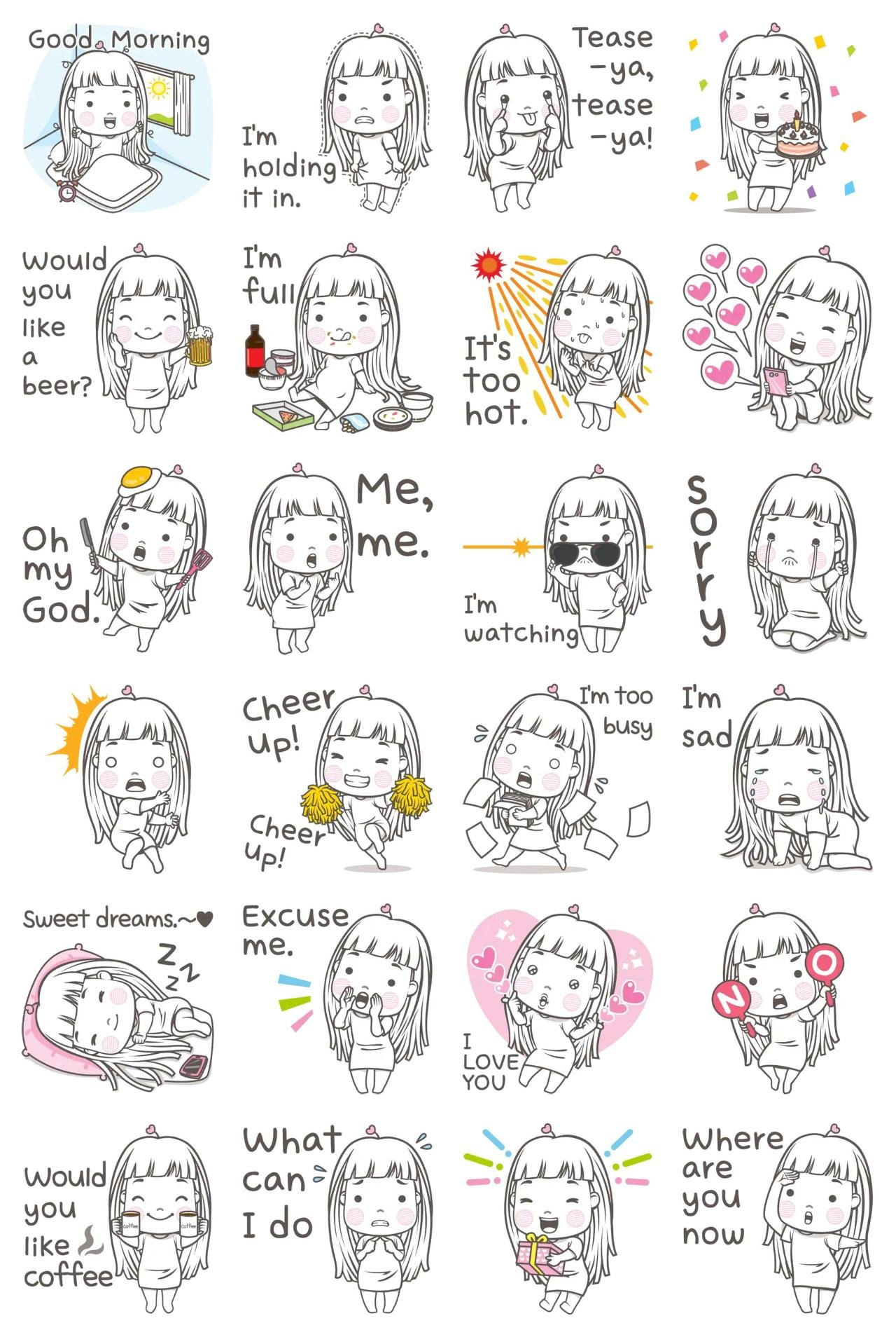 Emotional girl Miru-2 Romance sticker pack for Whatsapp, Telegram, Signal, and others chatting and message apps