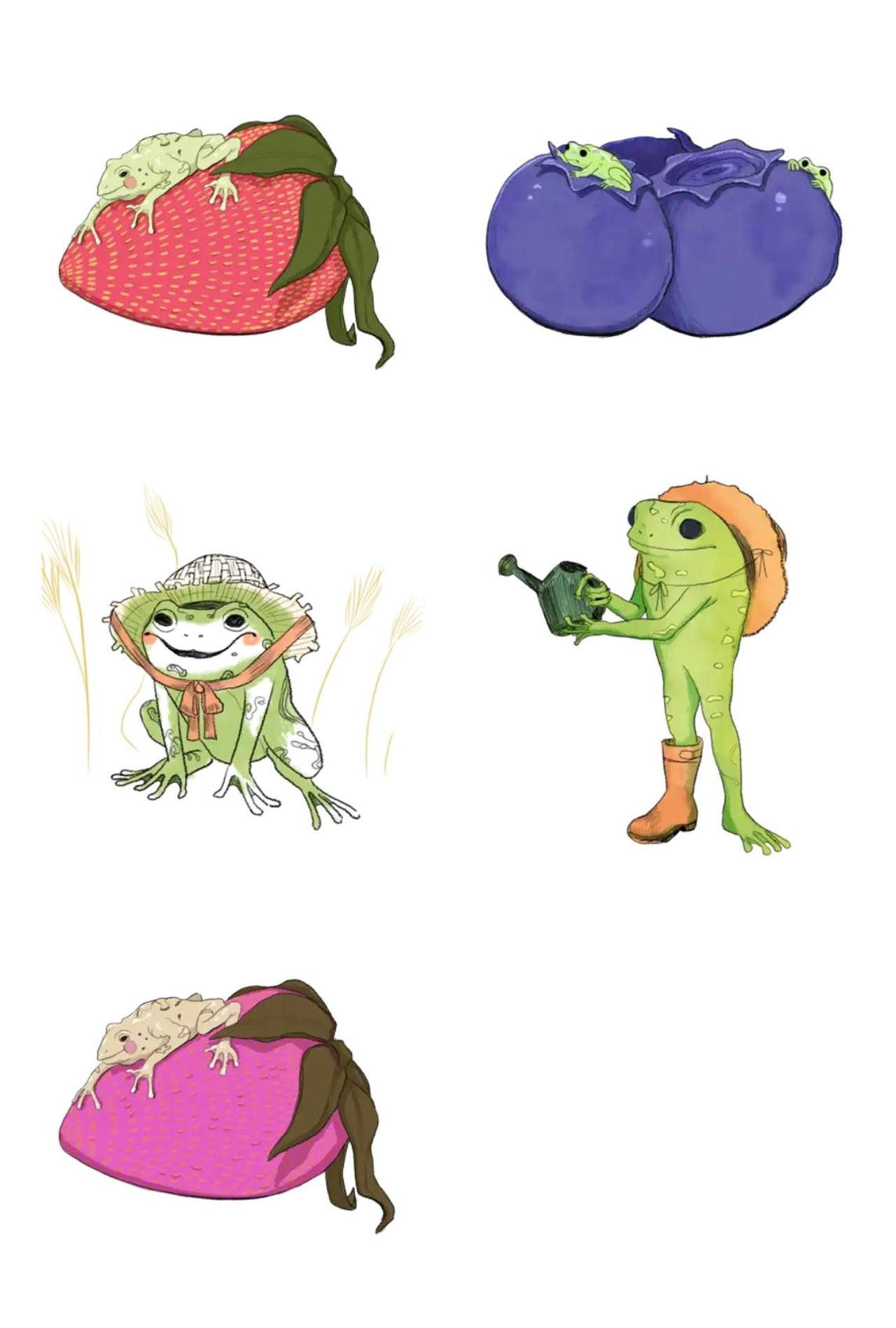 Farmer Frog Animation/Cartoon,Etc sticker pack for Whatsapp, Telegram, Signal, and others chatting and message apps