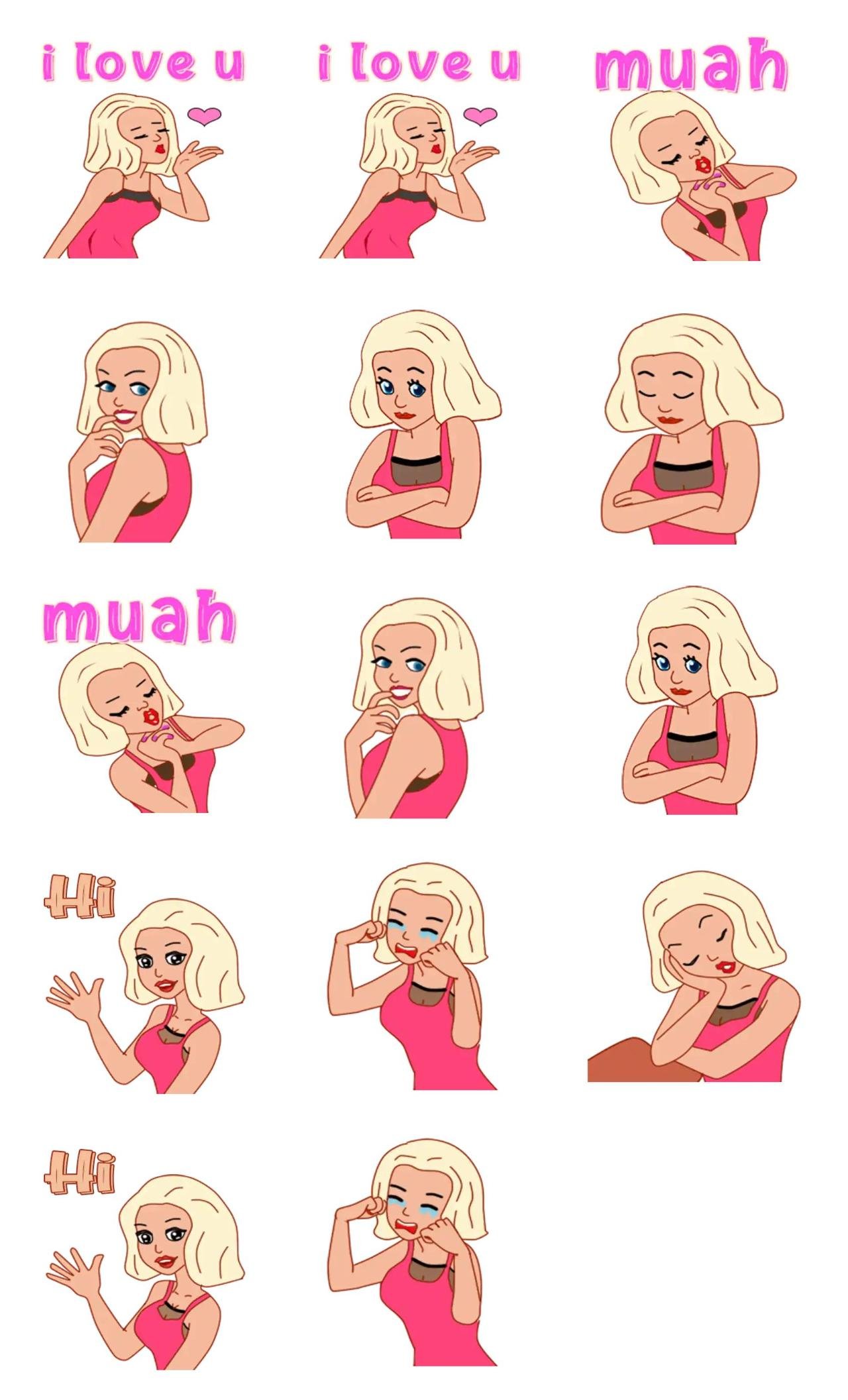 sally Animation/Cartoon sticker pack for Whatsapp, Telegram, Signal, and others chatting and message apps