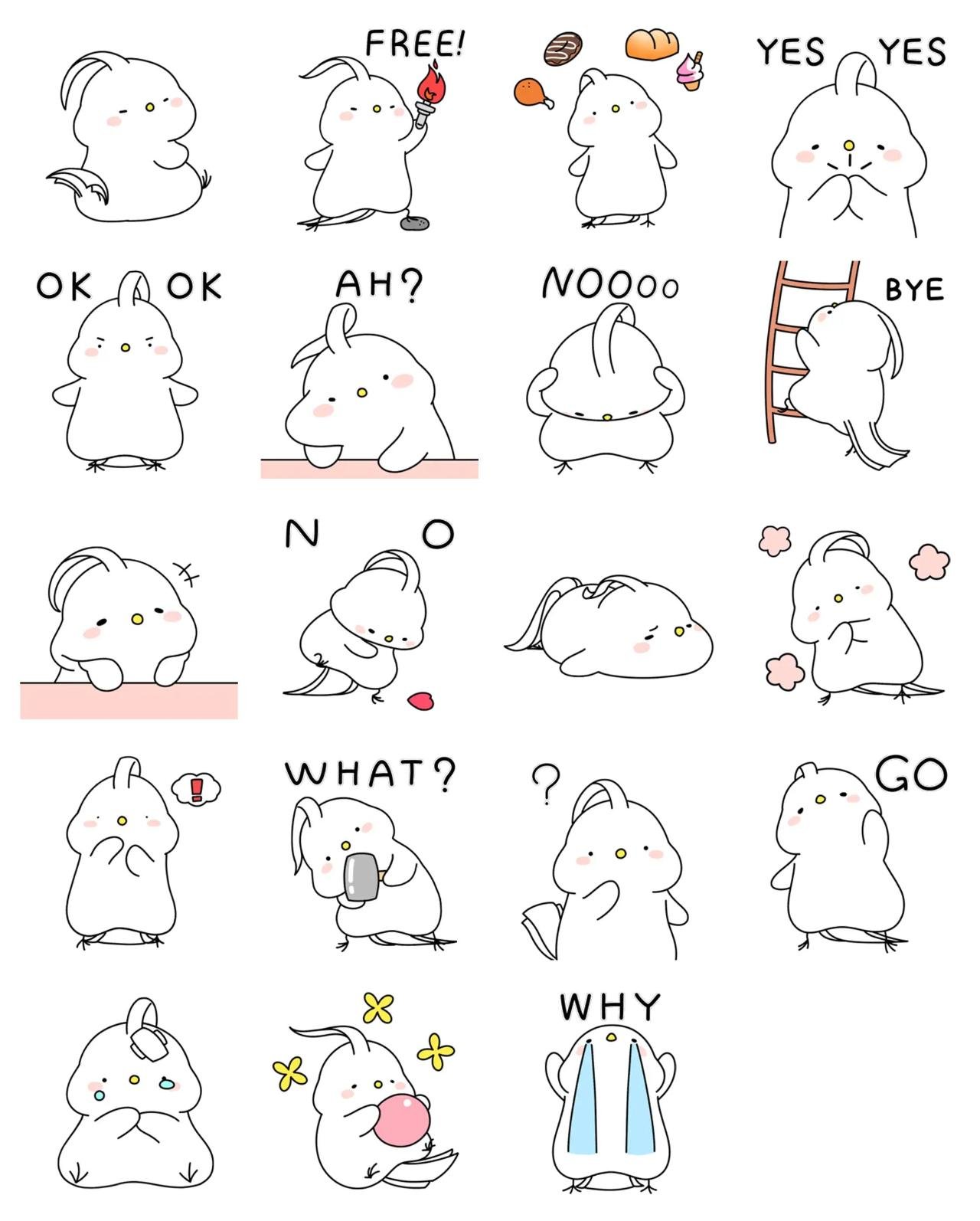 Bee Bee Bird 2 Etc,emotion sticker pack for Whatsapp, Telegram, Signal, and others chatting and message apps