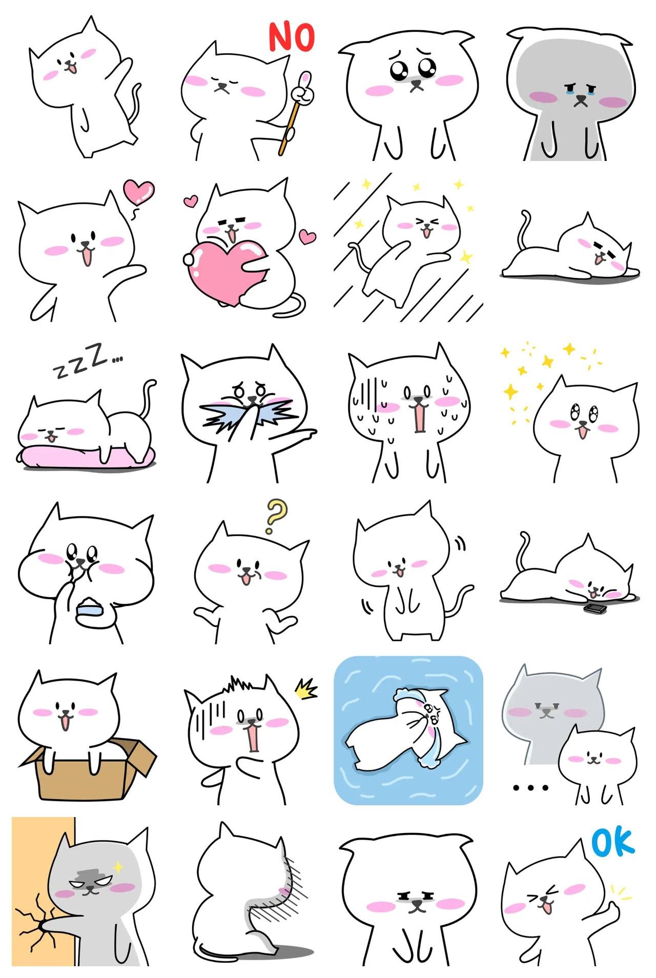 Cat Life of the Cute Cat, Myaong! ​ Animation/Cartoon,Animals sticker pack for Whatsapp, Telegram, Signal, and others chatting and message apps