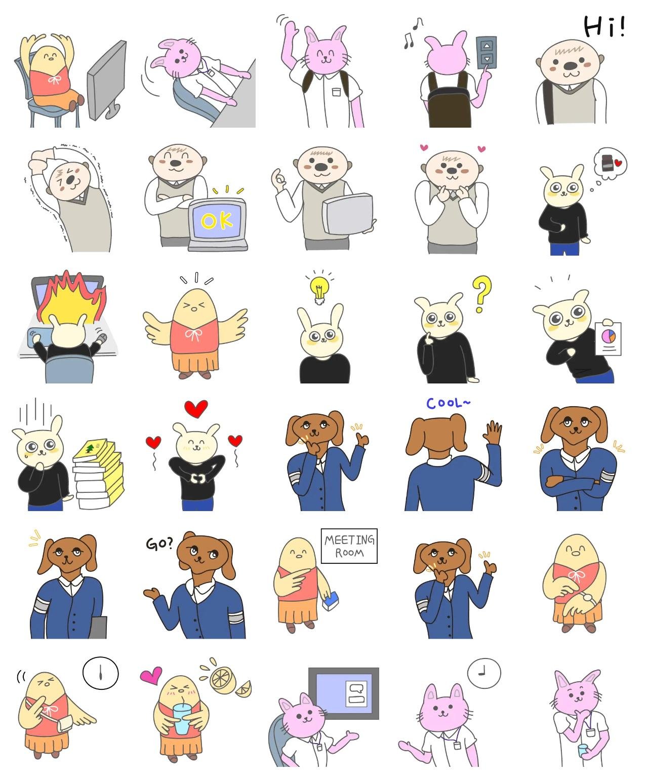 Hello, Forest Company! Animation/Cartoon,Animals sticker pack for Whatsapp, Telegram, Signal, and others chatting and message apps