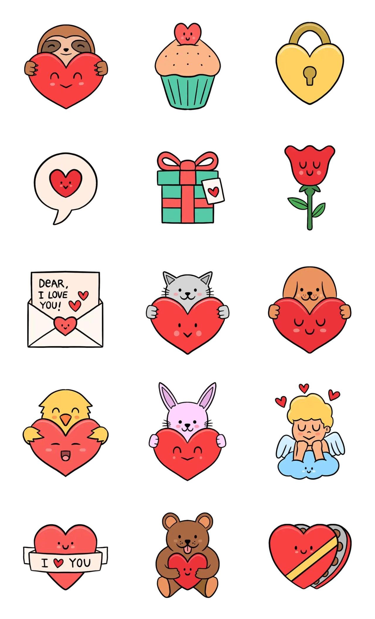 Love U Animals,Romance sticker pack for Whatsapp, Telegram, Signal, and others chatting and message apps