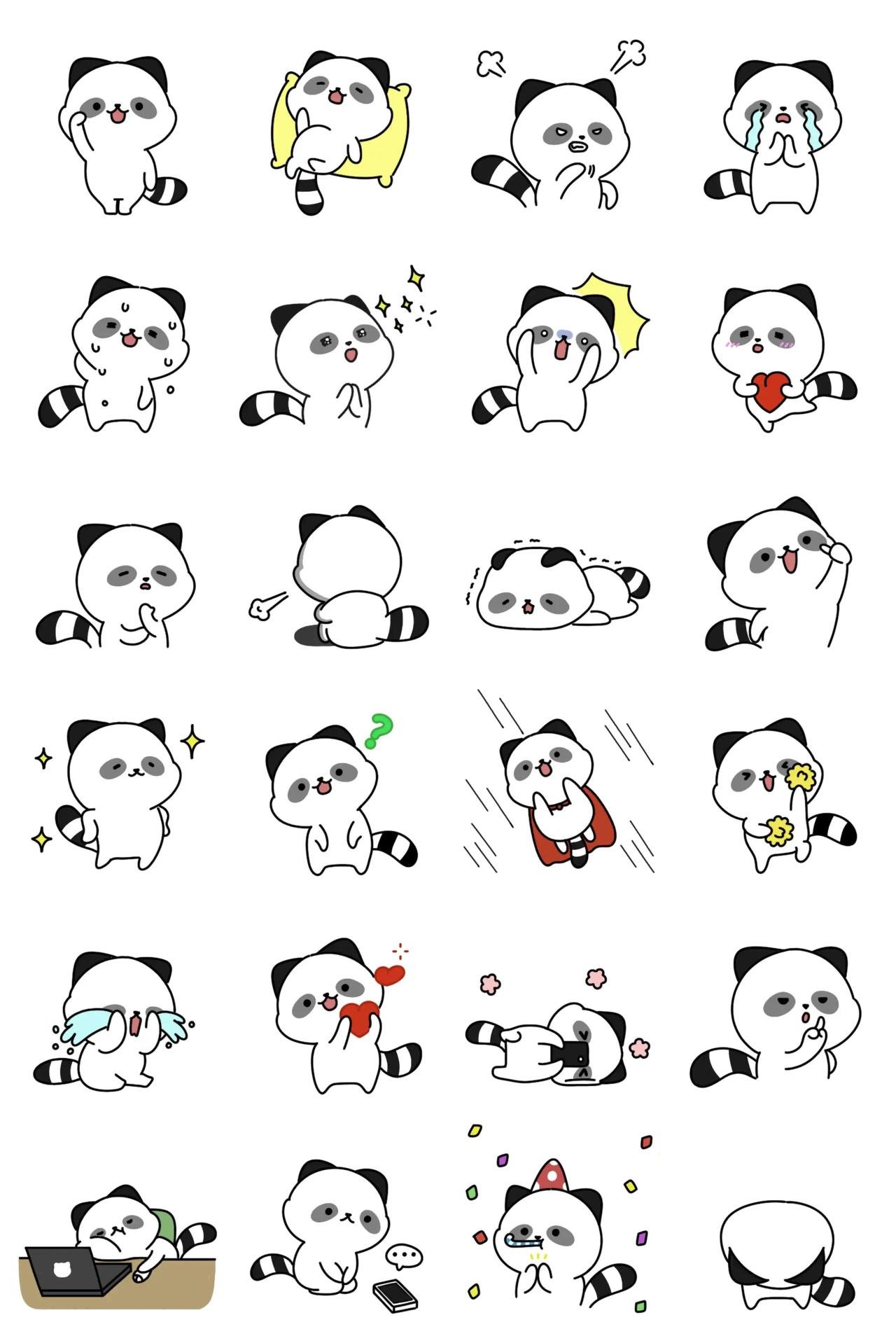 Raccoon Kun's Daily Life Animation/Cartoon,Animals,emotion sticker pack for Whatsapp, Telegram, Signal, and others chatting and message apps