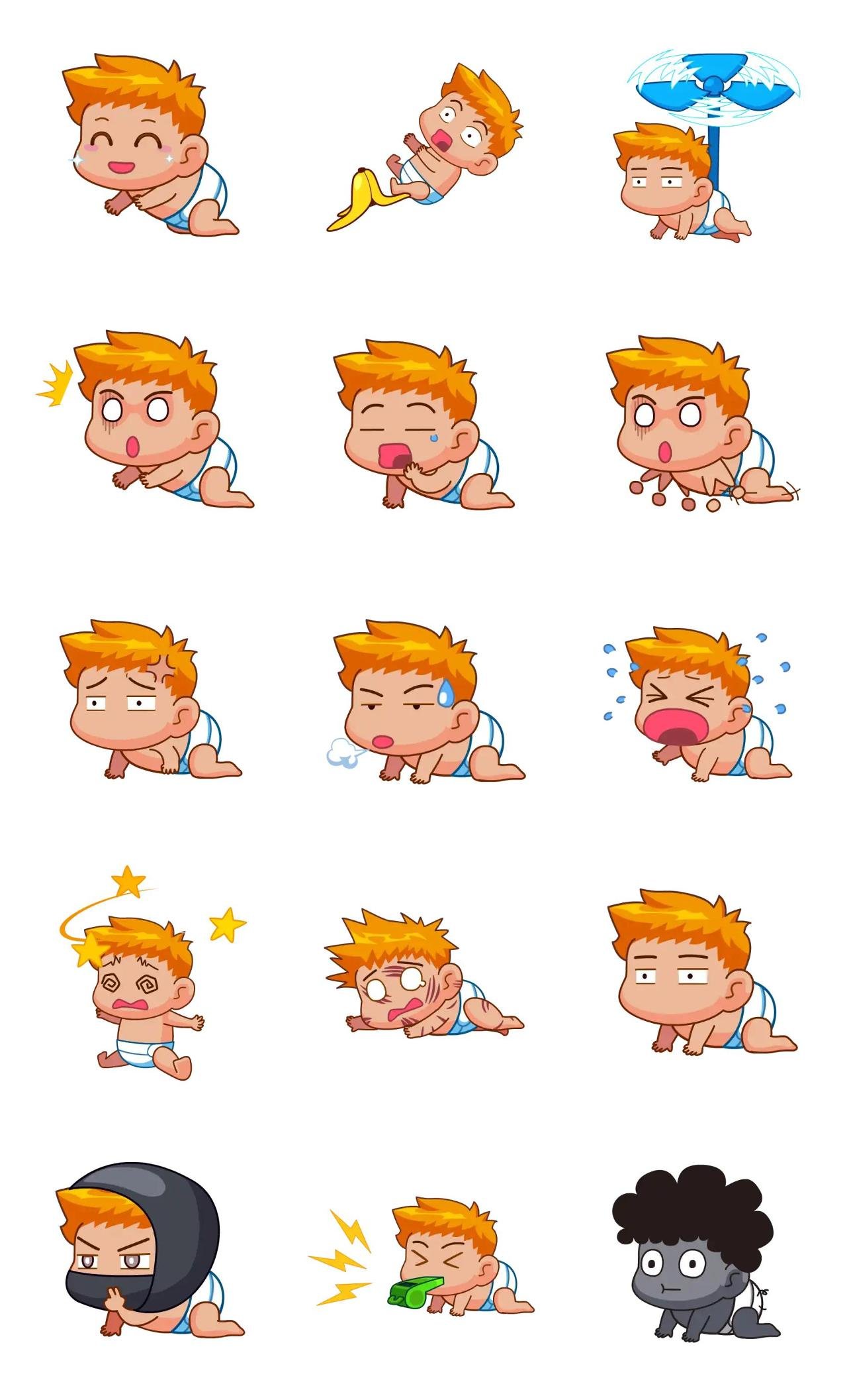 BuBu Baby Animation/Cartoon,Gag,emotion,People sticker pack for Whatsapp, Telegram, Signal, and others chatting and message apps