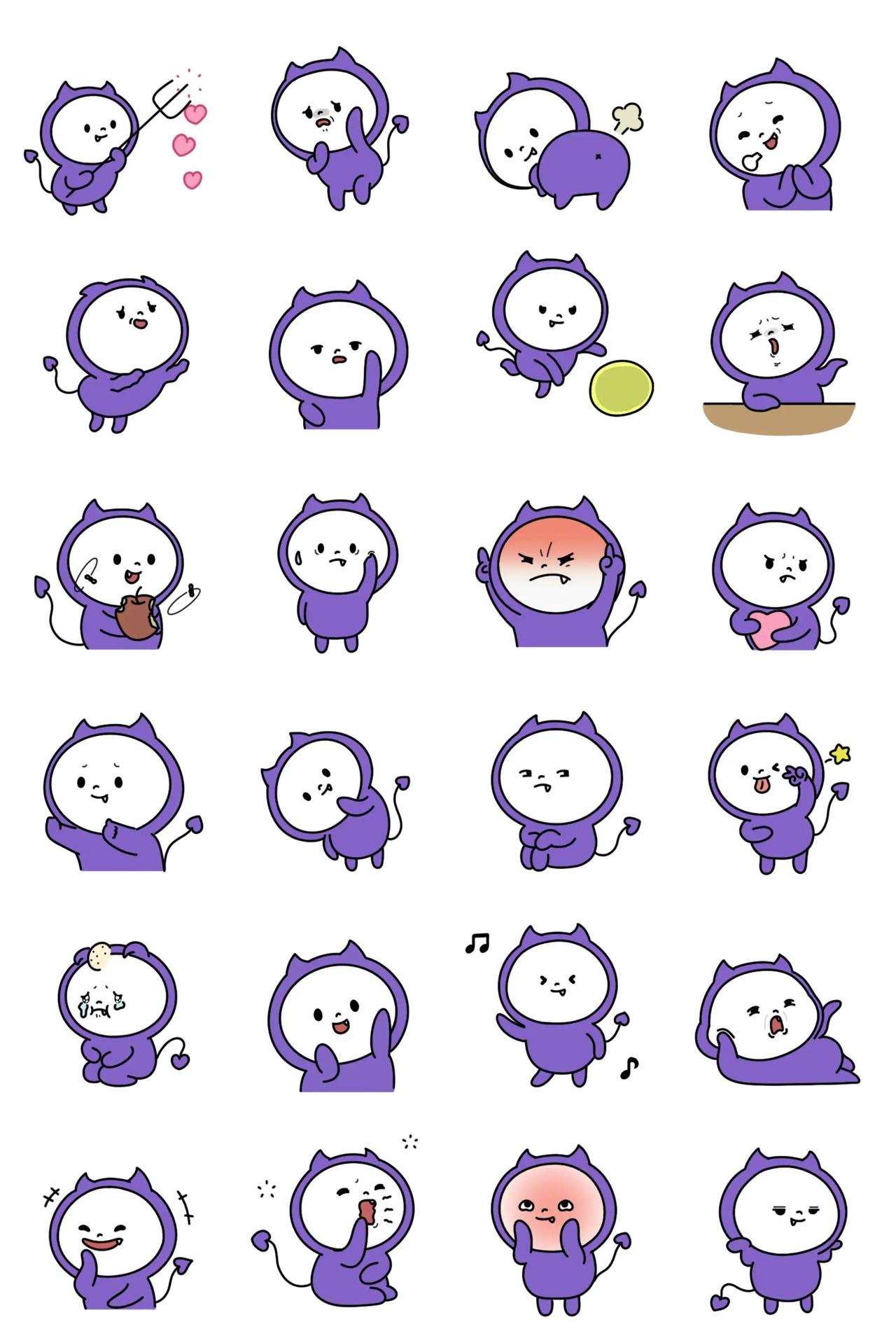 Mischievous Devil Anma Animation/Cartoon,Gag,emotion sticker pack for Whatsapp, Telegram, Signal, and others chatting and message apps