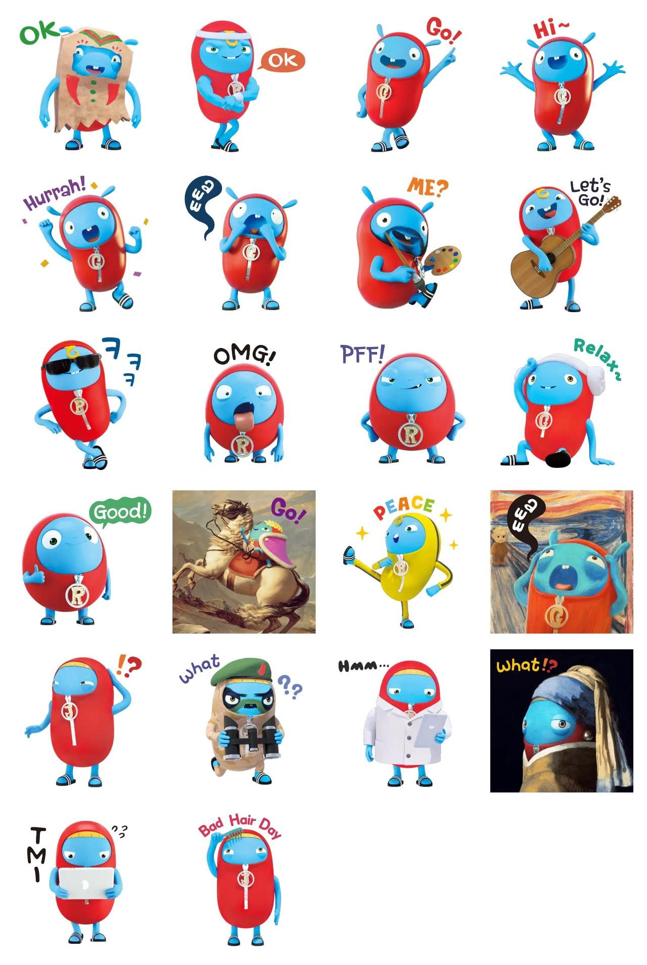 Zelly Go Animation/Cartoon,emotion sticker pack for Whatsapp, Telegram, Signal, and others chatting and message apps