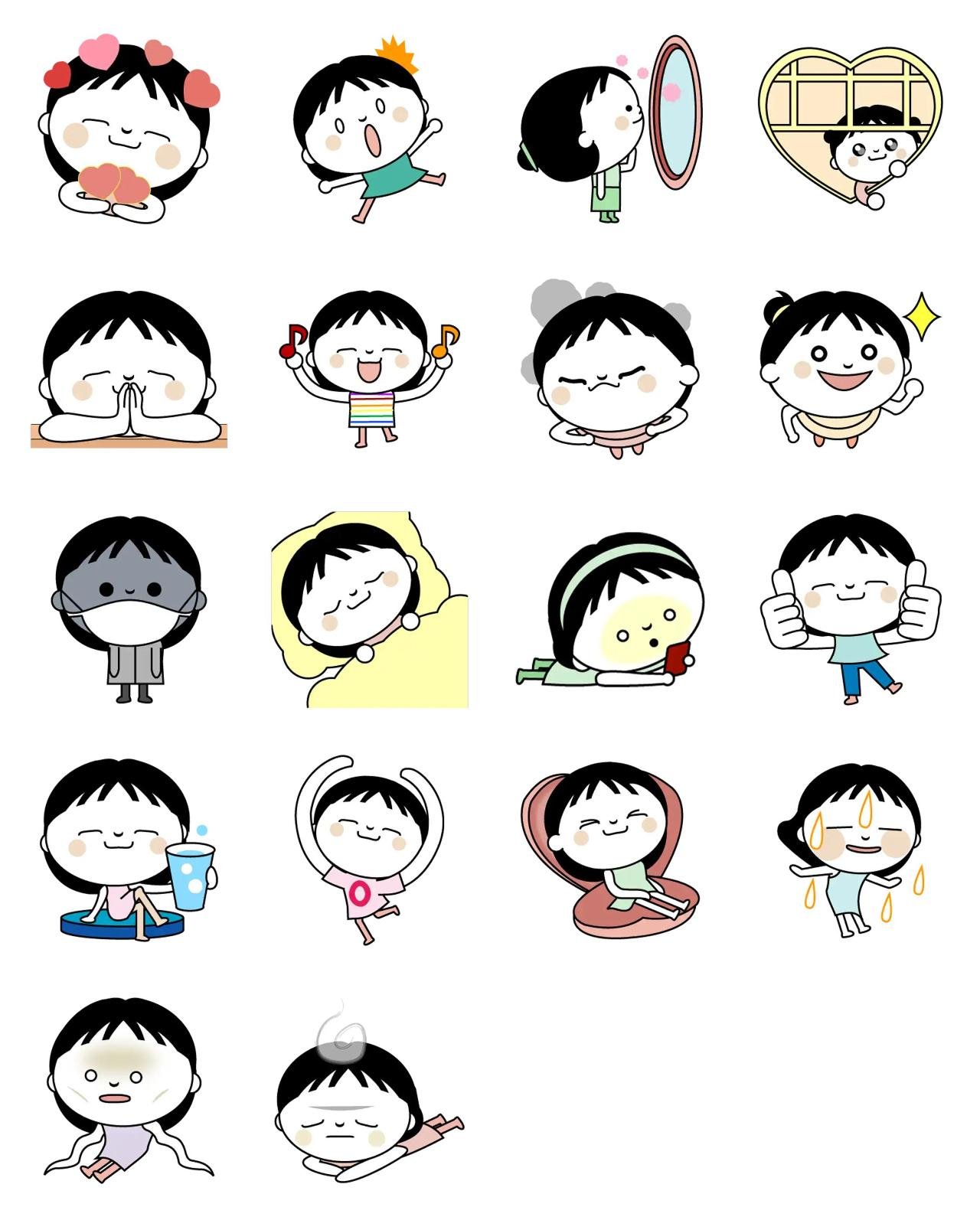 Cute Asian girl Eun Animation/Cartoon,People,Gag sticker pack for Whatsapp, Telegram, Signal, and others chatting and message apps