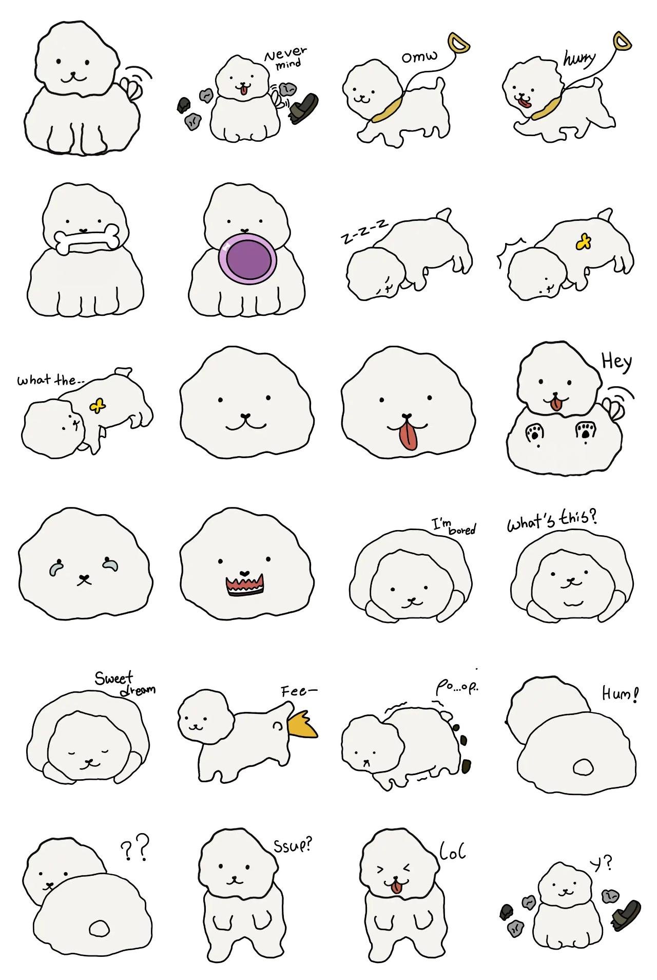 My sweet puppy Animation/Cartoon,Animals,Gag,Actions/Situations,Sign,Imaginations,emotion,Etc sticker pack for Whatsapp, Telegram, Signal, and others chatting and message apps