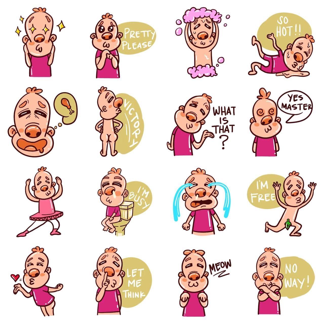 Bong Animation/Cartoon sticker pack for Whatsapp, Telegram, Signal, and others chatting and message apps