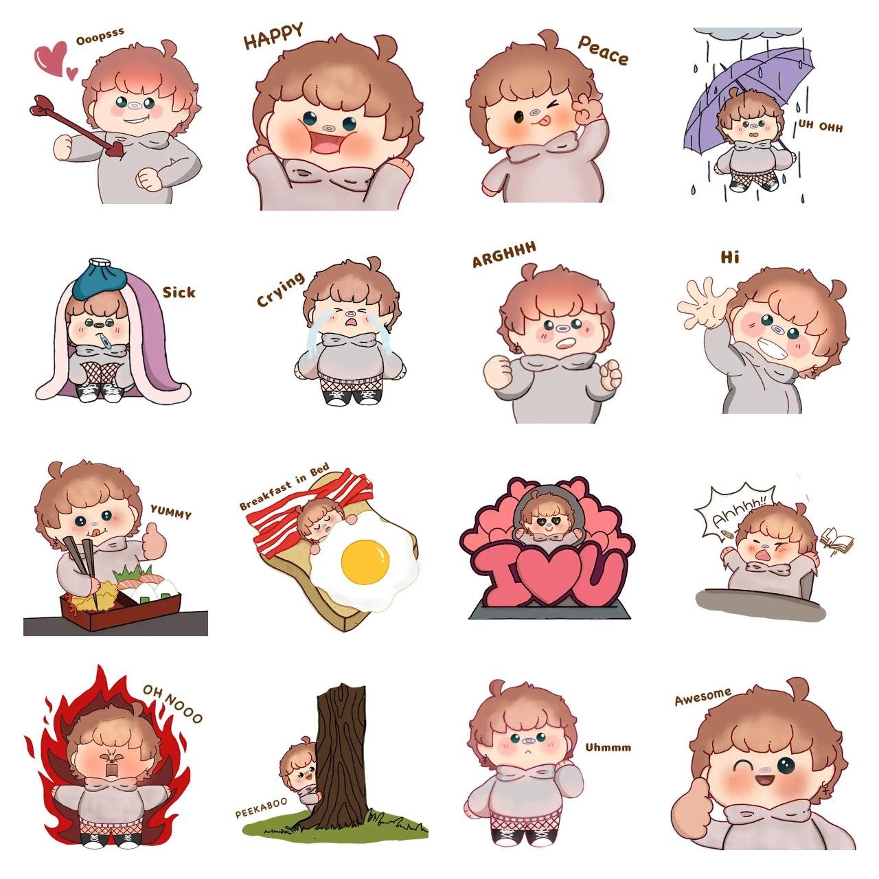 Charry Animation/Cartoon sticker pack for Whatsapp, Telegram, Signal, and others chatting and message apps