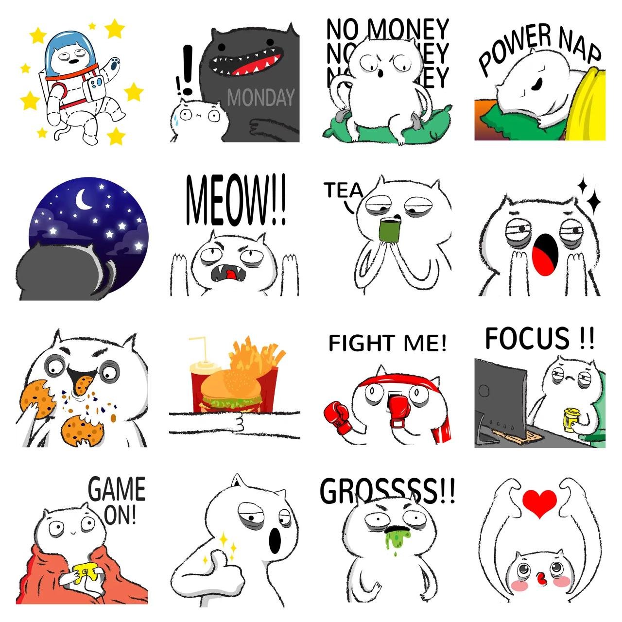 Lazzy Animation/Cartoon sticker pack for Whatsapp, Telegram, Signal, and others chatting and message apps