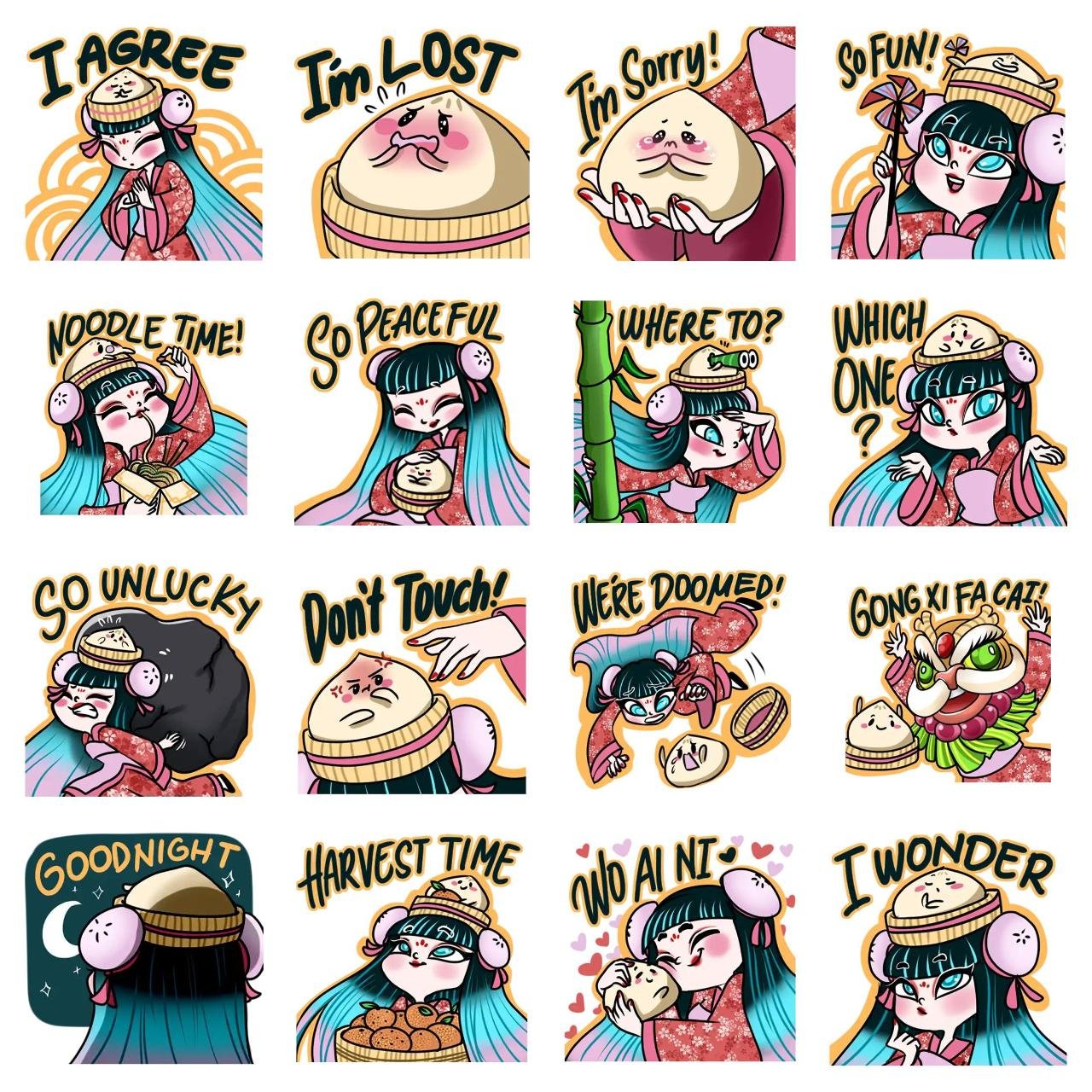 Minnie & Chou Animation/Cartoon sticker pack for Whatsapp, Telegram, Signal, and others chatting and message apps