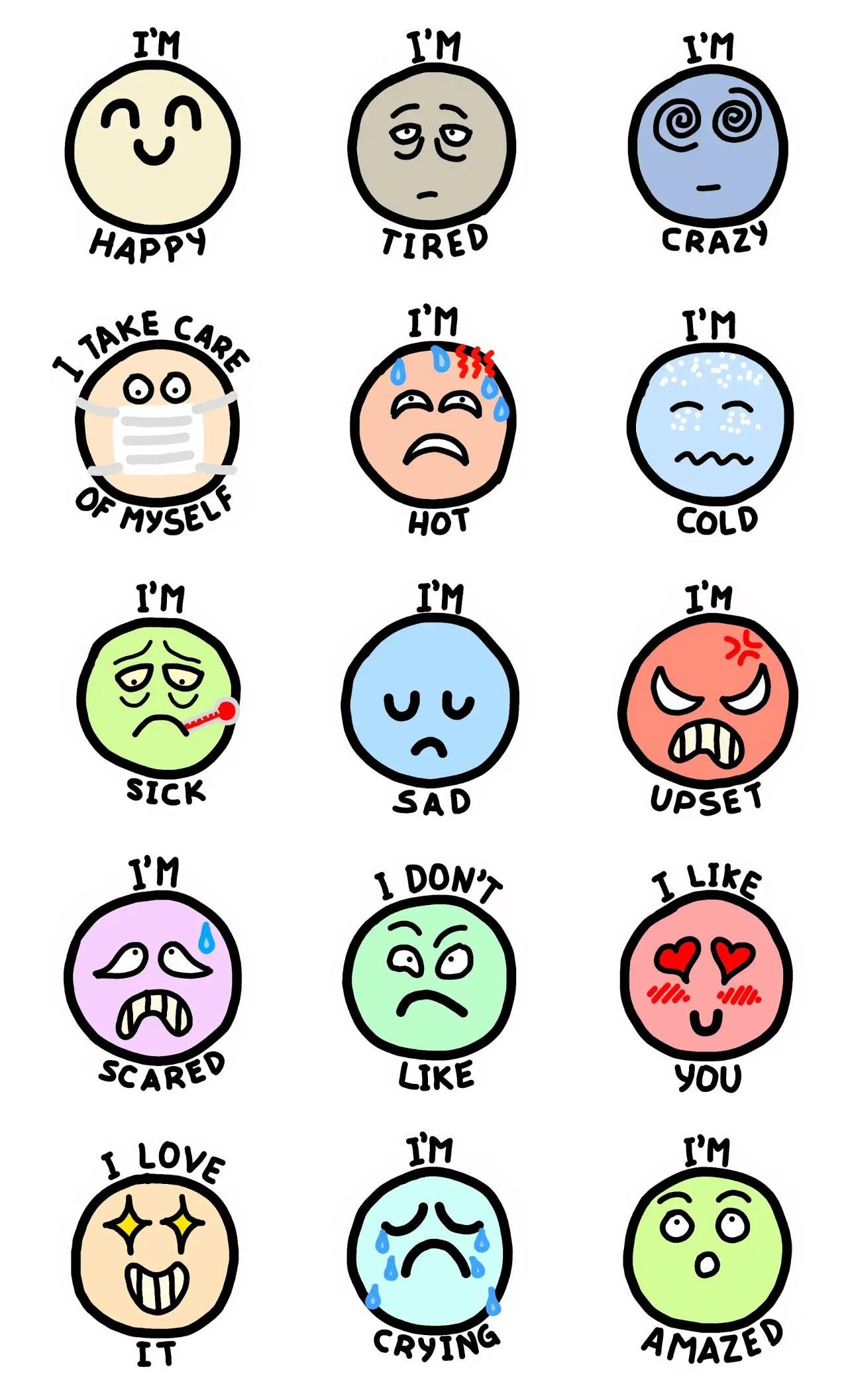 Expressions Animation/Cartoon,Gag,People,Phrases,Romance,Etc,Culture,Colors,emotion sticker pack for Whatsapp, Telegram, Signal, and others chatting and message apps