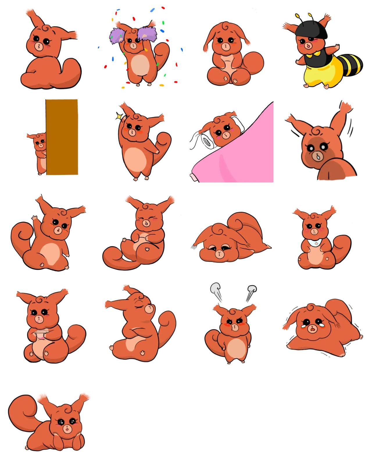 I love Bbang-ah Animation/Cartoon,Animals,emotion sticker pack for Whatsapp, Telegram, Signal, and others chatting and message apps