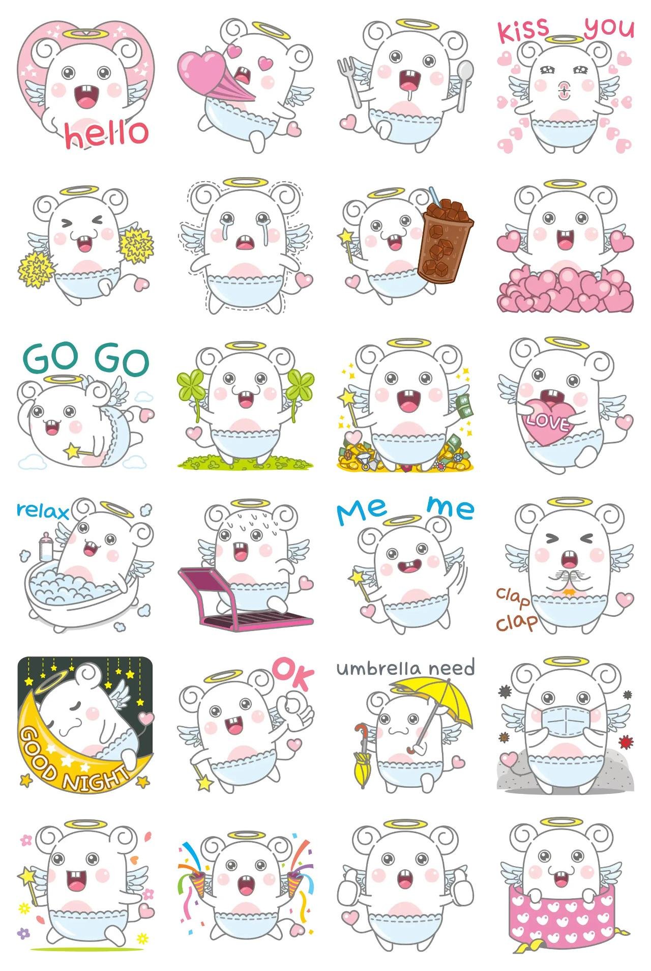 Bebe ange Animation/Cartoon,Etc,Colors sticker pack for Whatsapp, Telegram, Signal, and others chatting and message apps