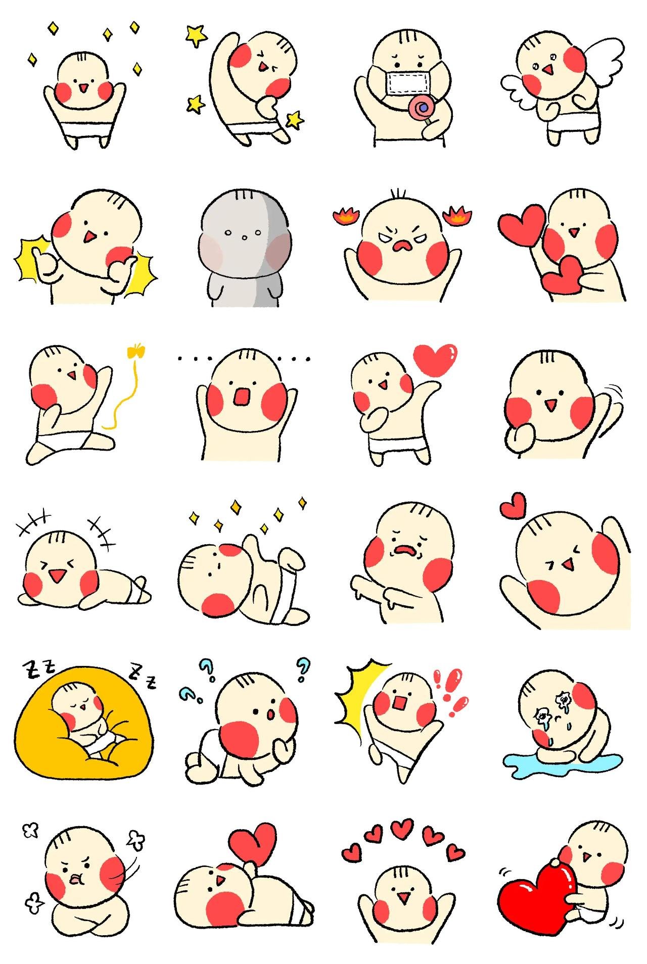 Lovely Baby Angel Animation/Cartoon,People,Actions/Situations,Imaginations,emotion,adjective,Weather/Nature sticker pack for Whatsapp, Telegram, Signal, and others chatting and message apps