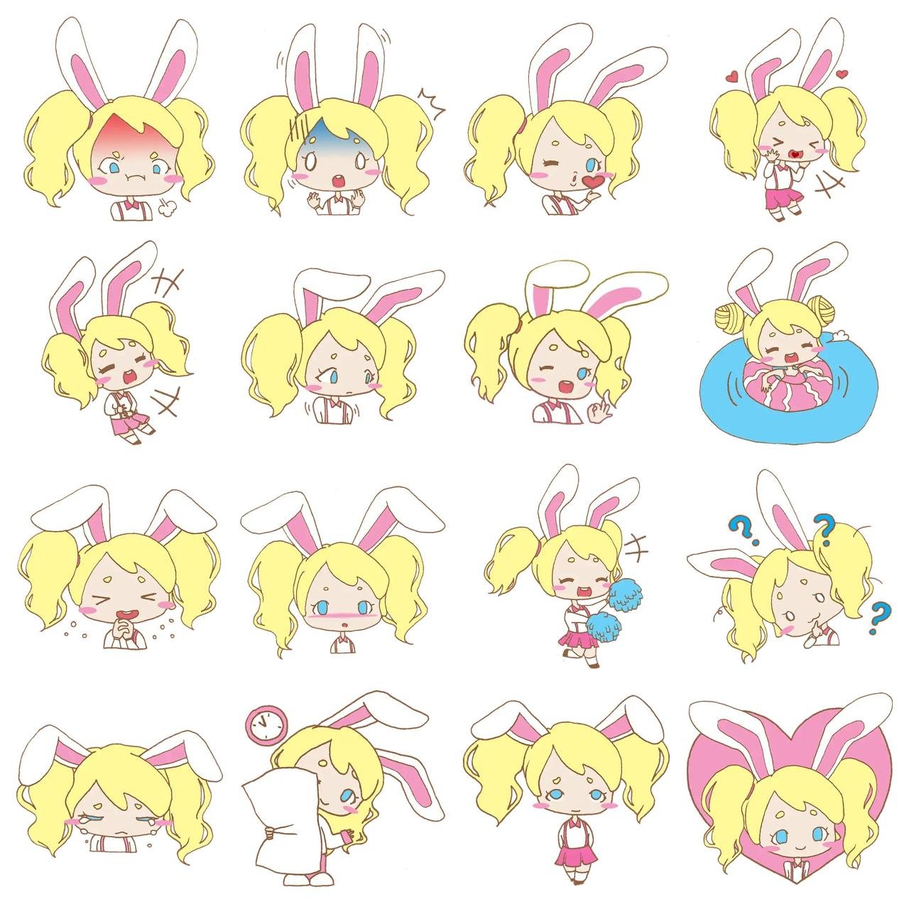 Fluff bun Animation/Cartoon sticker pack for Whatsapp, Telegram, Signal, and others chatting and message apps