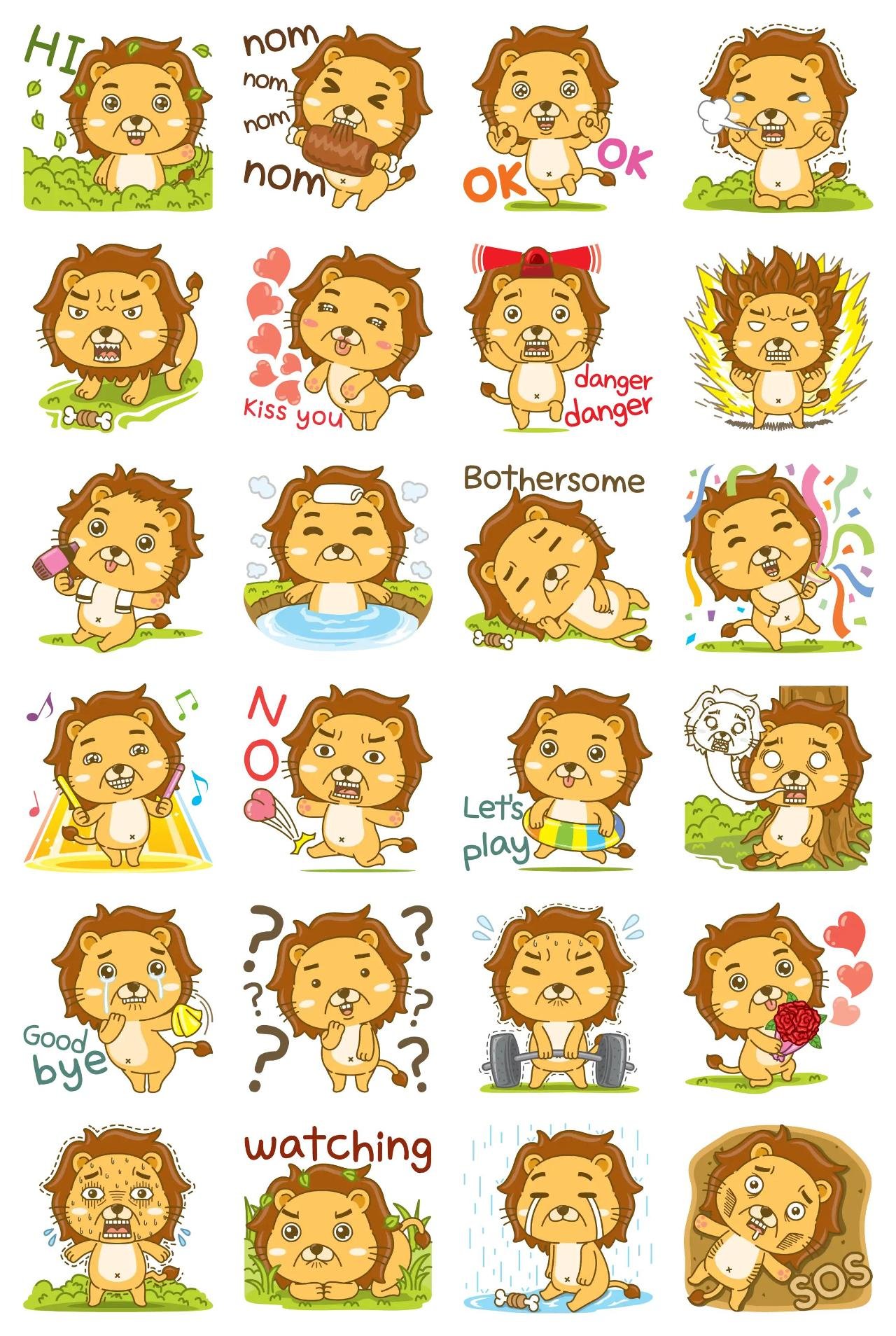 Cholbo Laong, King of the Jungle Animation/Cartoon,Animals,Colors,Gag,Etc sticker pack for Whatsapp, Telegram, Signal, and others chatting and message apps