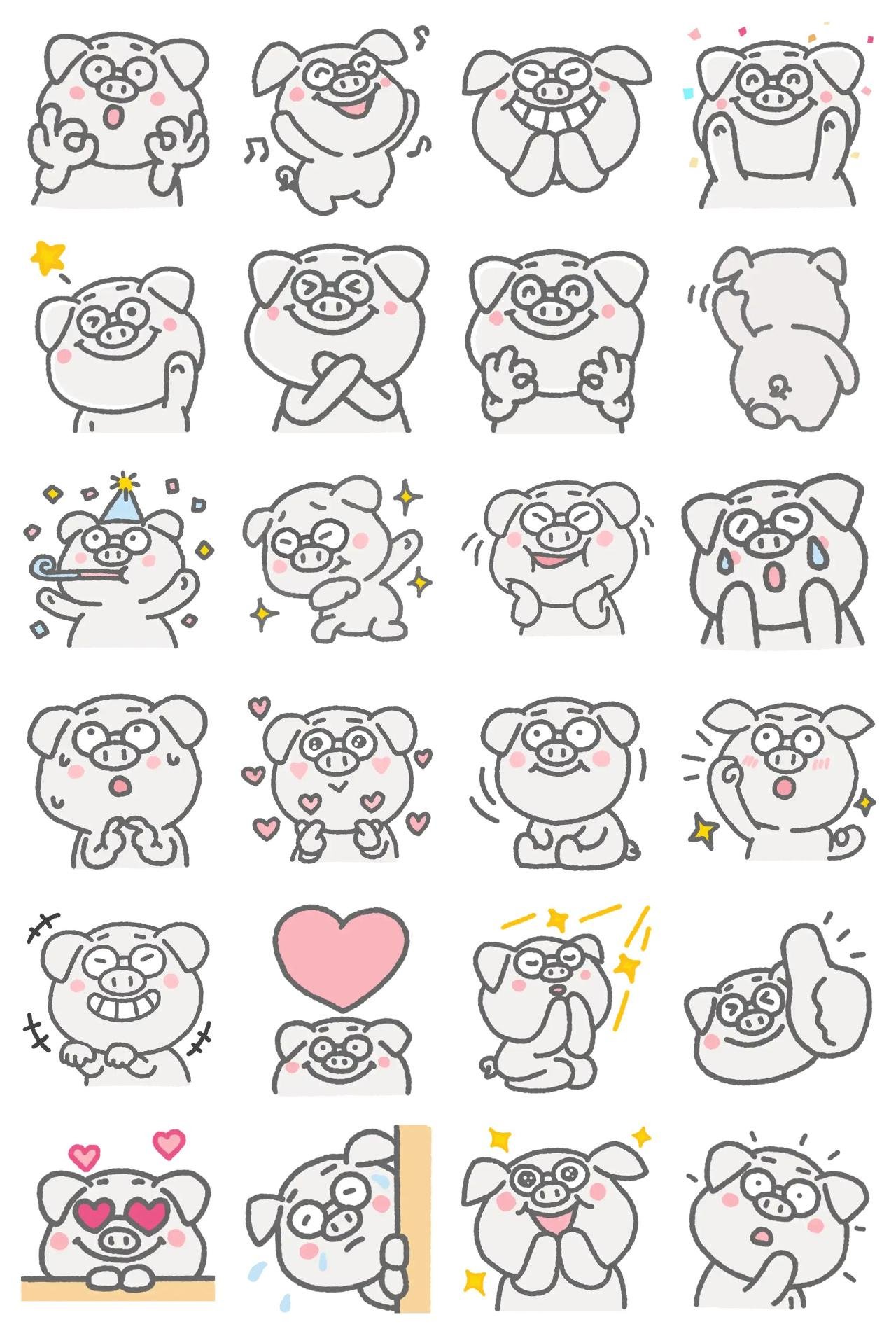 little pig dony2 Animation/Cartoon,Animals sticker pack for Whatsapp, Telegram, Signal, and others chatting and message apps