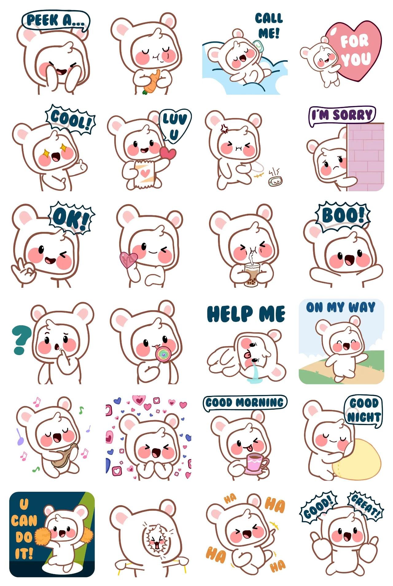 Polar Ruby Animation/Cartoon sticker pack for Whatsapp, Telegram, Signal, and others chatting and message apps