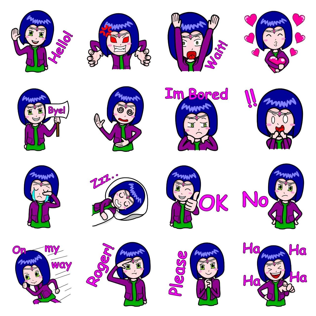 Princess Windya Animation/Cartoon,emotion,Actions/Situations,People sticker pack for Whatsapp, Telegram, Signal, and others chatting and message apps