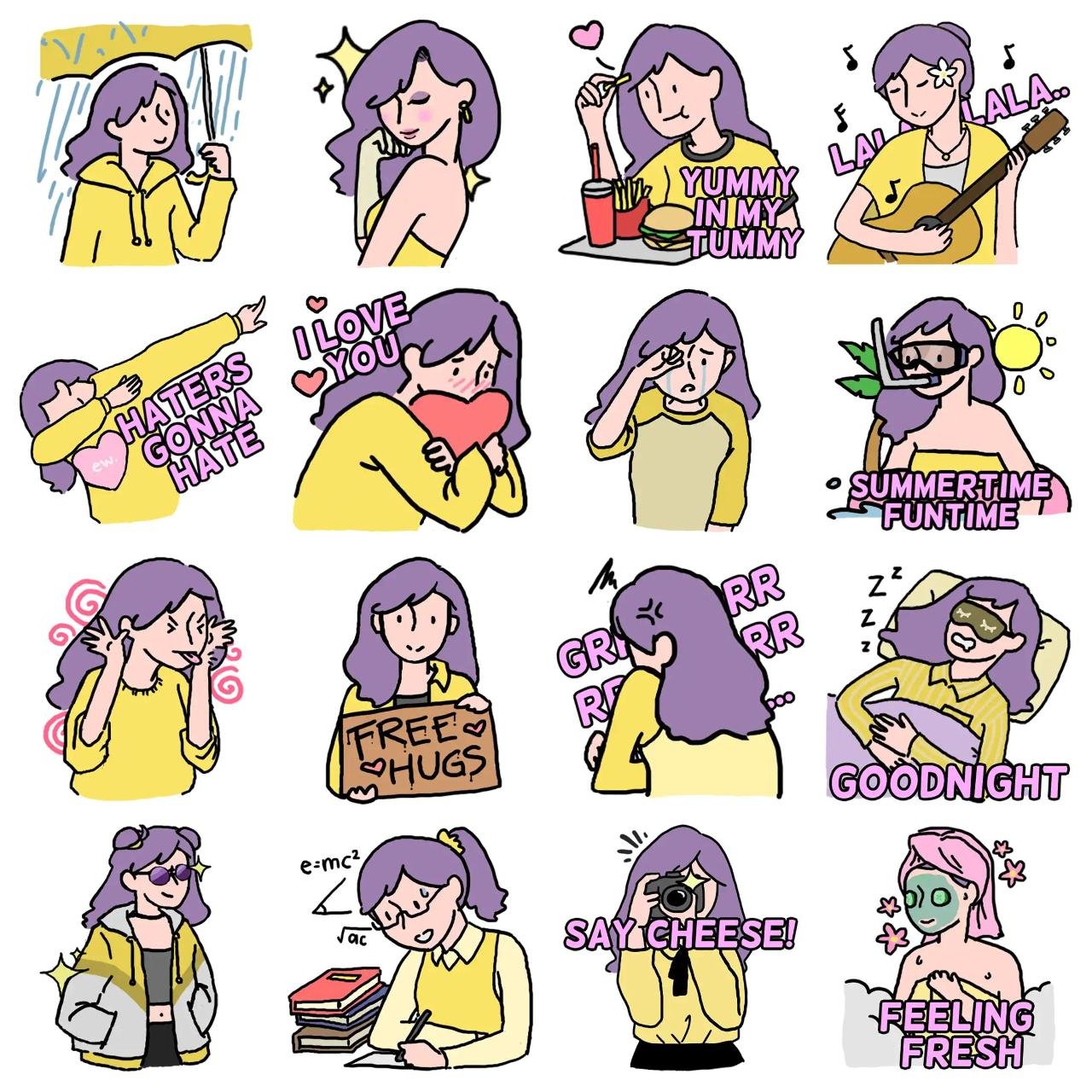 Life of Lila Animation/Cartoon sticker pack for Whatsapp, Telegram, Signal, and others chatting and message apps