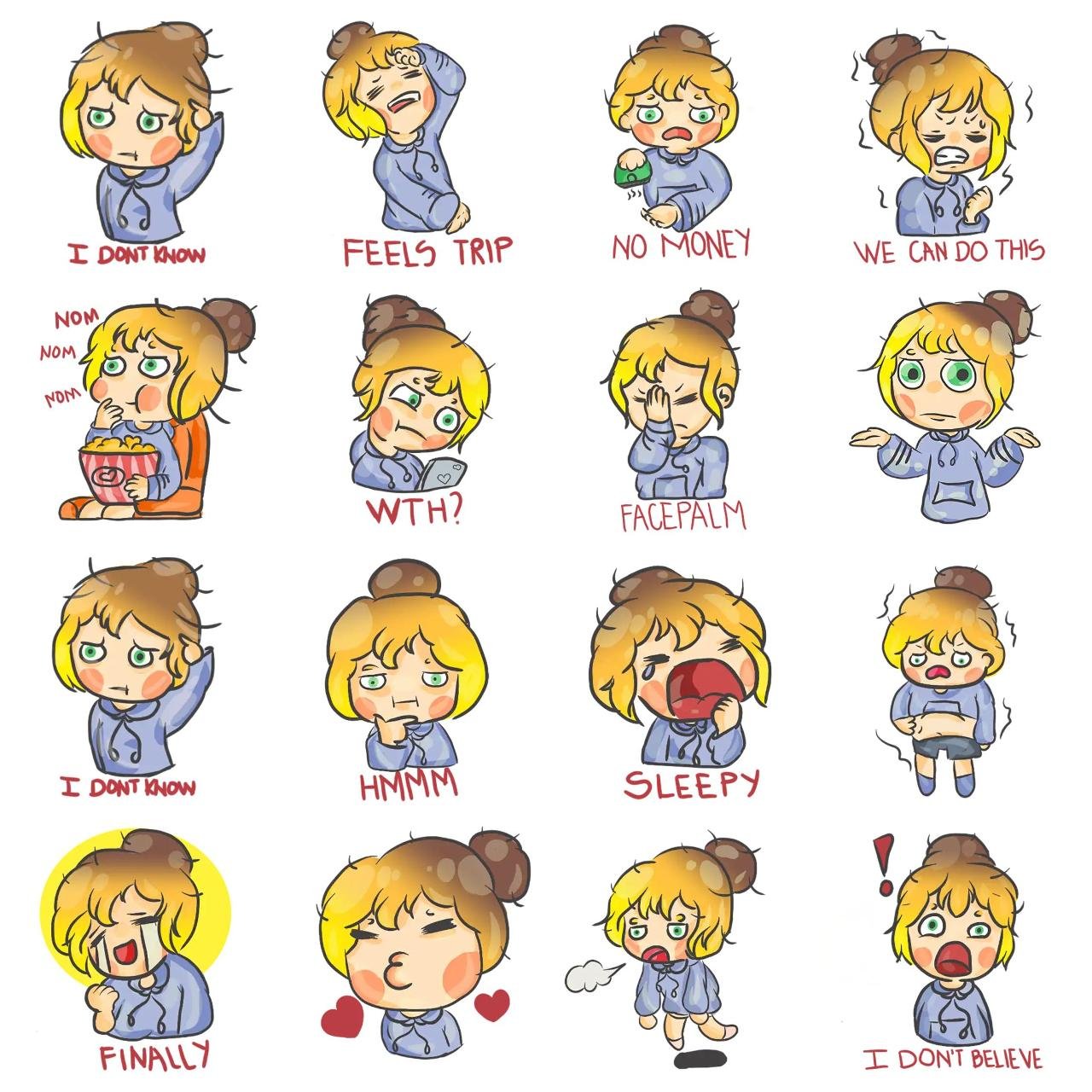 Mika Animation/Cartoon sticker pack for Whatsapp, Telegram, Signal, and others chatting and message apps