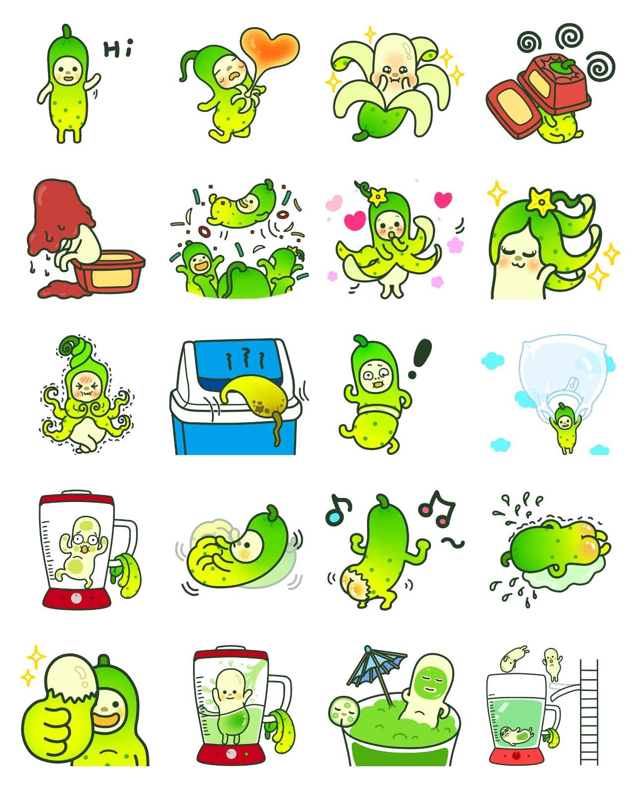 Mini cucumber 1 Fruits/Veges,Foods,emotion,Romance,Etc,Actions/Situations,Gag,,adjective sticker pack for Whatsapp, Telegram, Signal, and others chatting and message apps