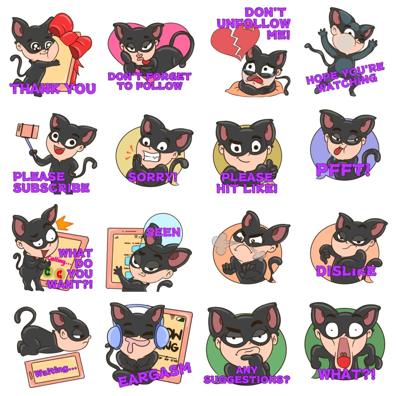 Cris Animation/Cartoon,emotion sticker pack for Whatsapp, Telegram, Signal, and others chatting and message apps