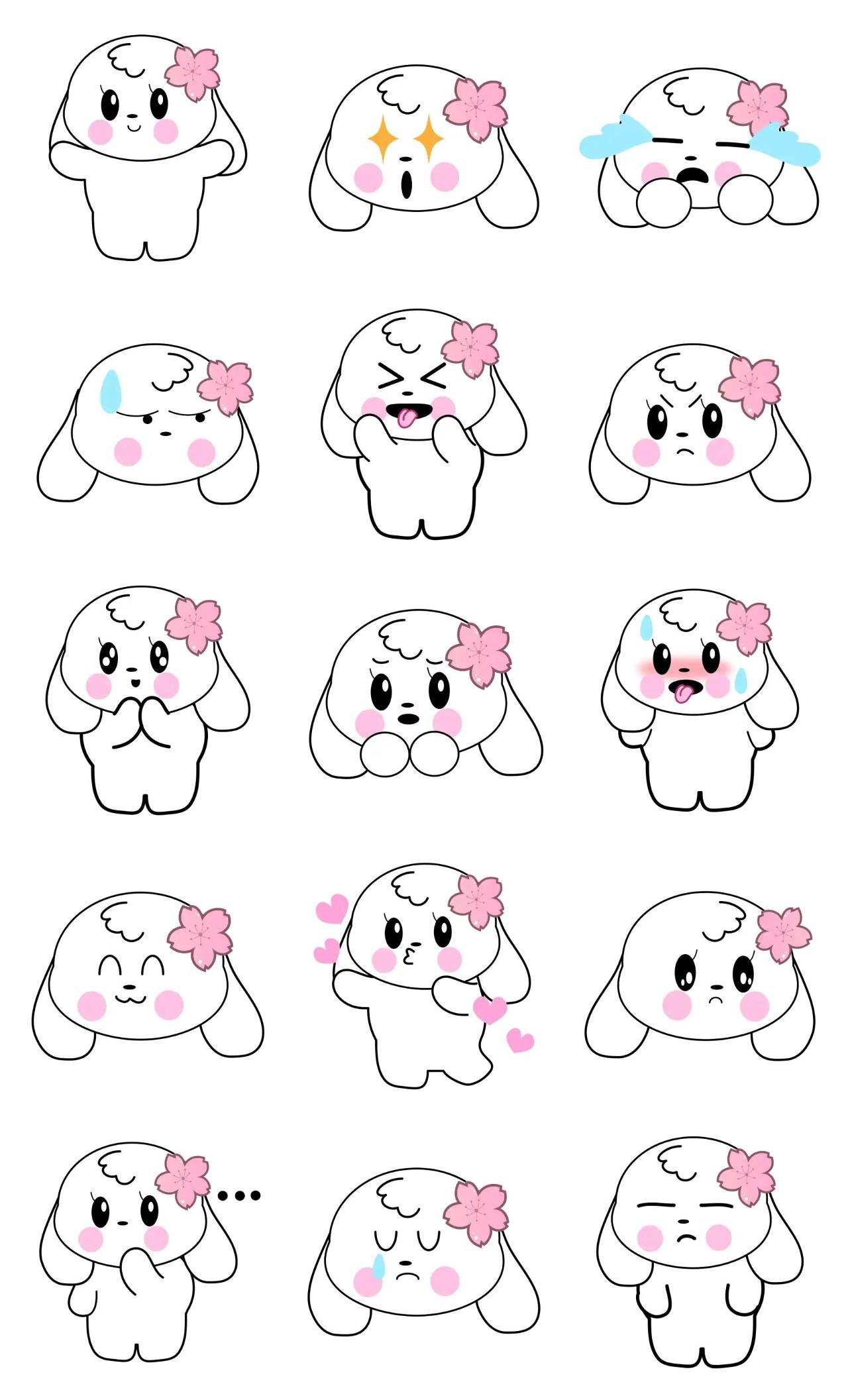 Cute friend Animation/Cartoon,Animals,Etc,Romance,Actions/Situations,Imaginations,Colors,emotion sticker pack for Whatsapp, Telegram, Signal, and others chatting and message apps