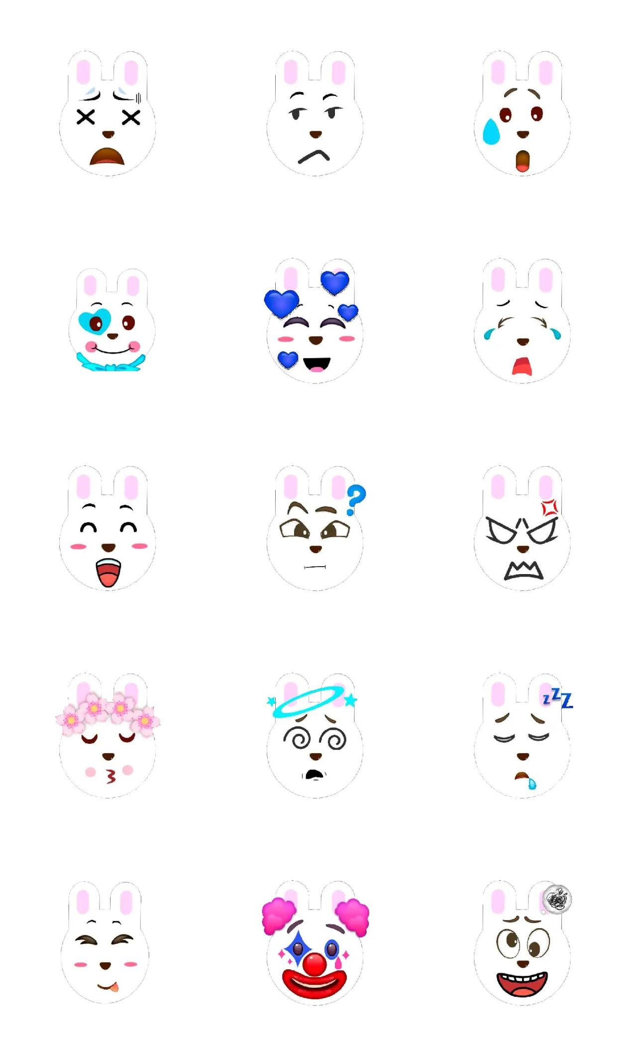 bunny Animation/Cartoon,Animals,Etc,emotion sticker pack for Whatsapp, Telegram, Signal, and others chatting and message apps