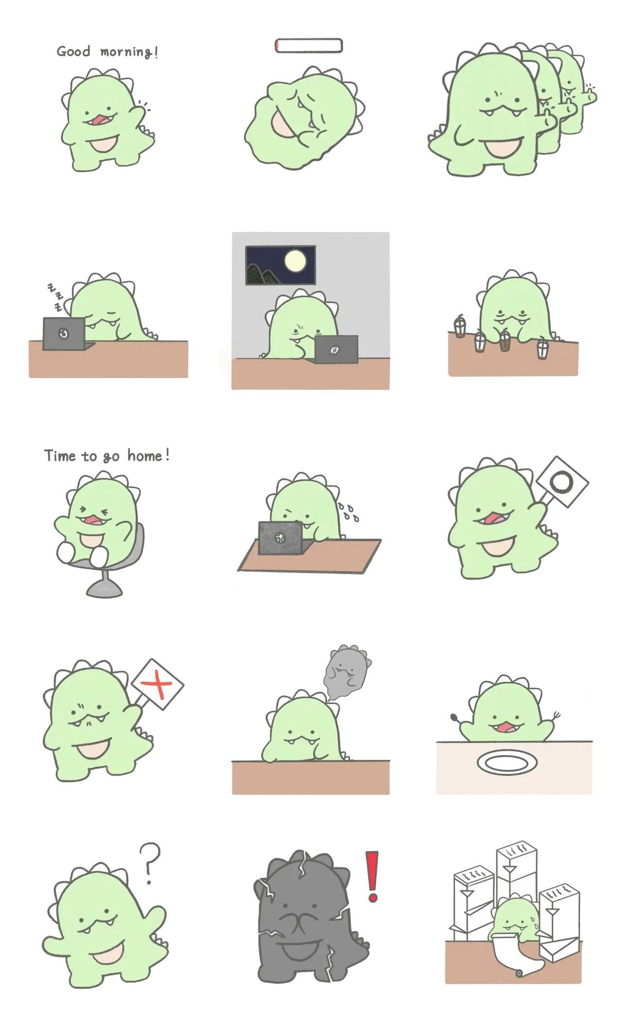 K_ang_eee's Office Life Animation/Cartoon,Animals,emotion sticker pack for Whatsapp, Telegram, Signal, and others chatting and message apps