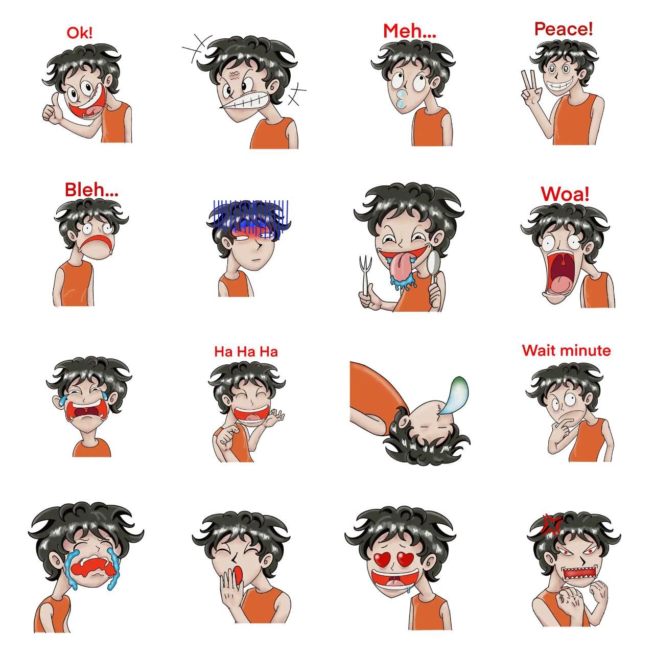 Baroque emotion,Animation/Cartoon,Actions/Situations sticker pack for Whatsapp, Telegram, Signal, and others chatting and message apps