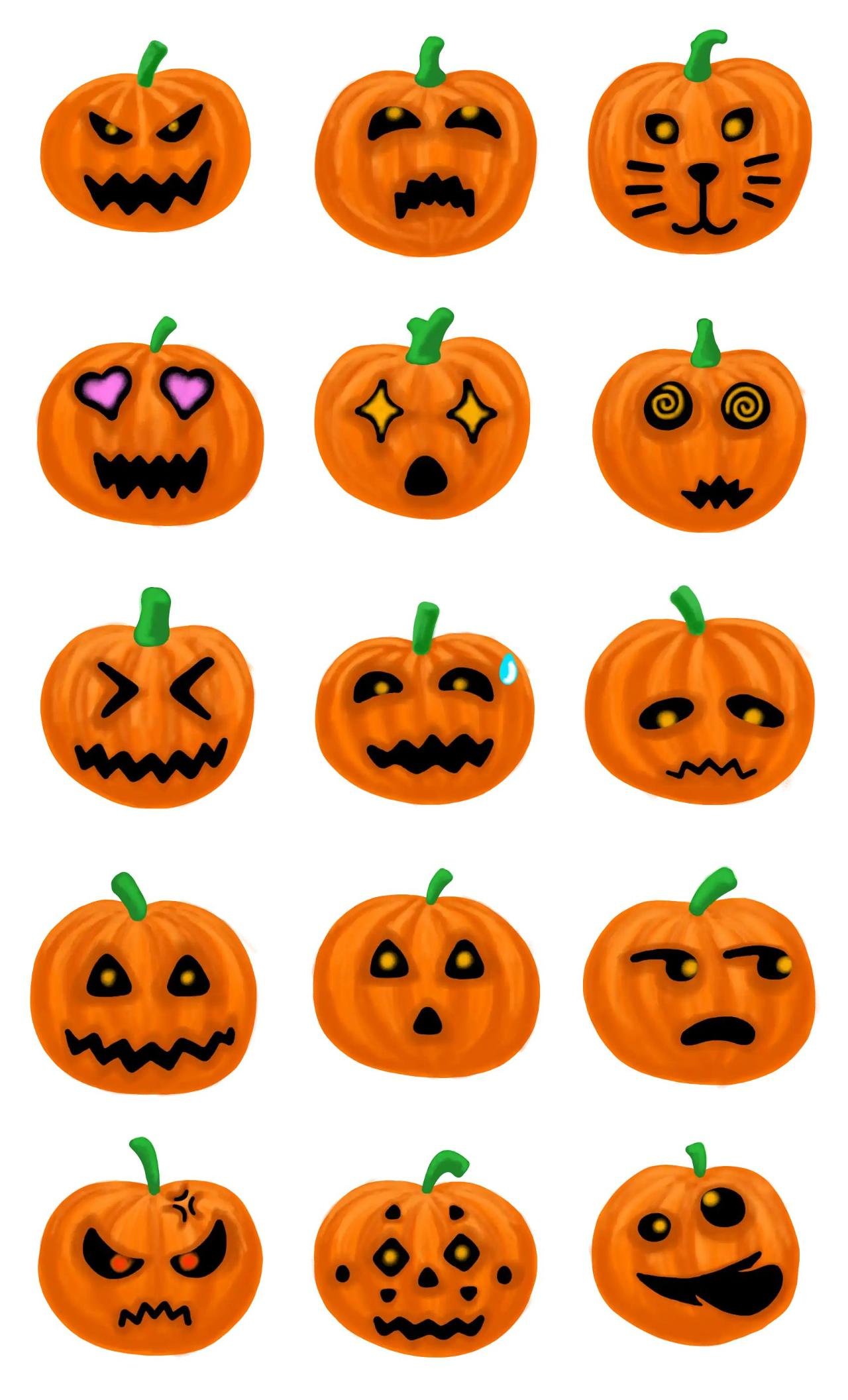 Spooky Pumpkin Animation/Cartoon,Halloween,Romance,Actions/Situations,Culture,Fruits/Veges,Colors,emotion sticker pack for Whatsapp, Telegram, Signal, and others chatting and message apps