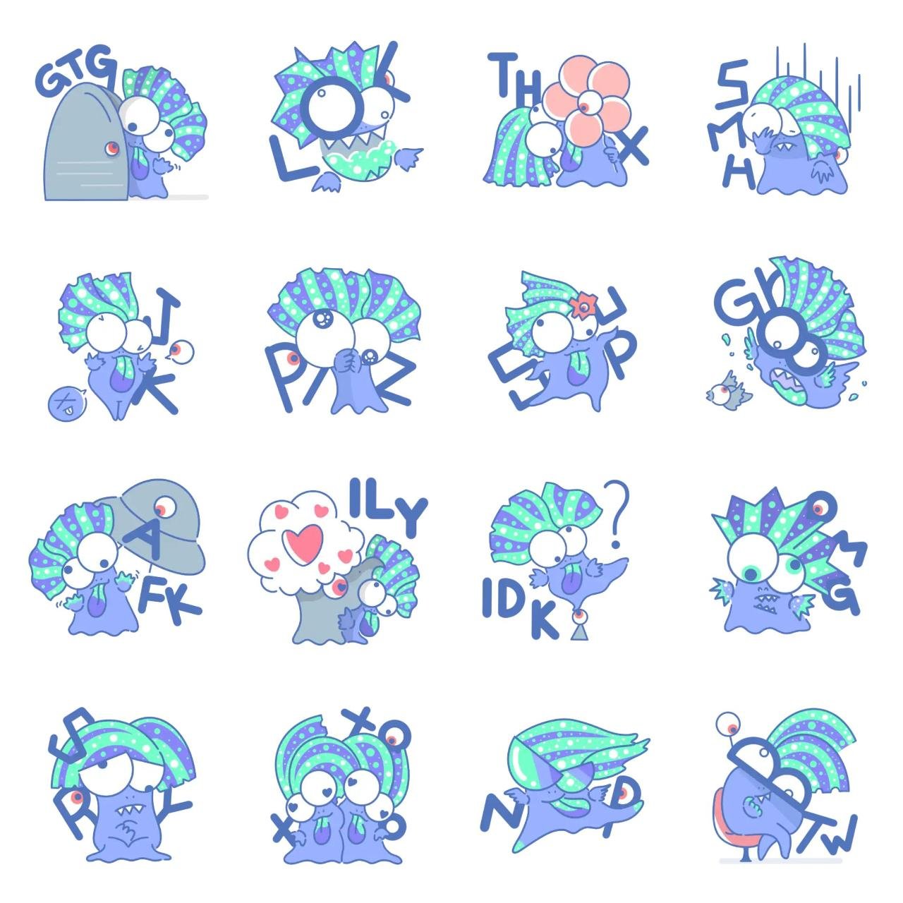 T-BA ; tree hit by alien beam Animation/Cartoon,emotion sticker pack for Whatsapp, Telegram, Signal, and others chatting and message apps