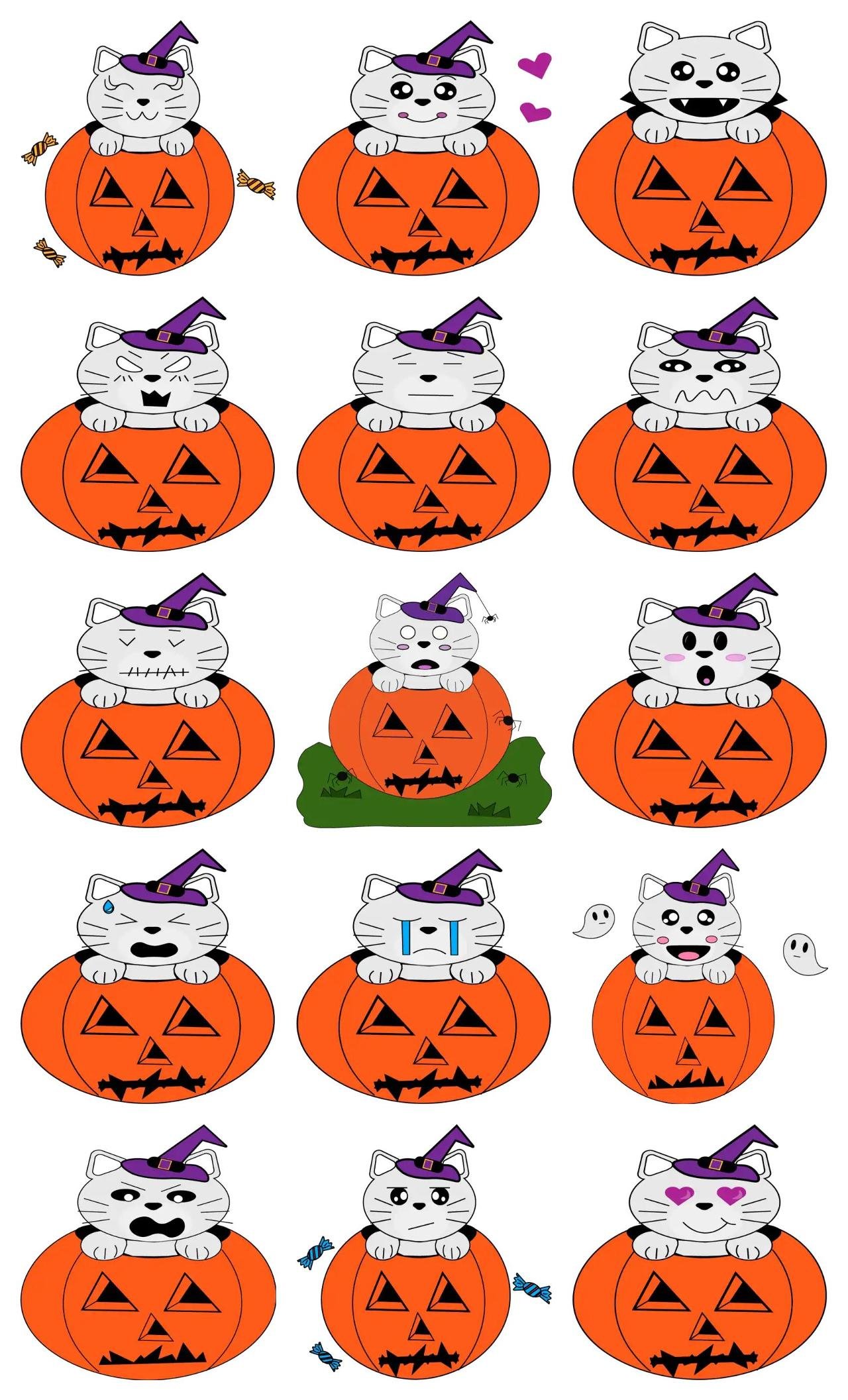 halloween Animation/Cartoon,Halloween,Animals,emotion,Imaginations,Etc sticker pack for Whatsapp, Telegram, Signal, and others chatting and message apps