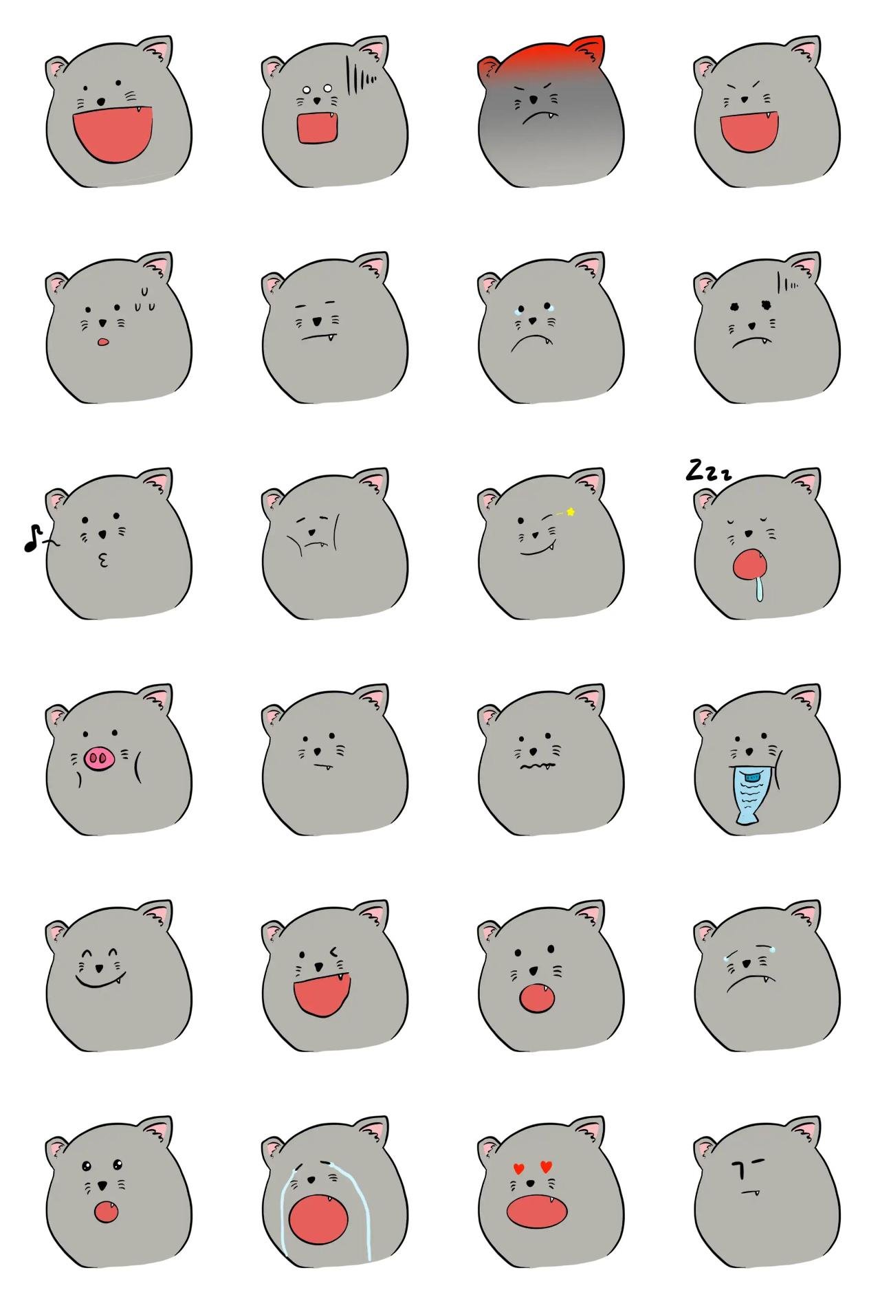 Cute cat KKUMI Animation/Cartoon,Animals,emotion,Actions/Situations,Gag sticker pack for Whatsapp, Telegram, Signal, and others chatting and message apps