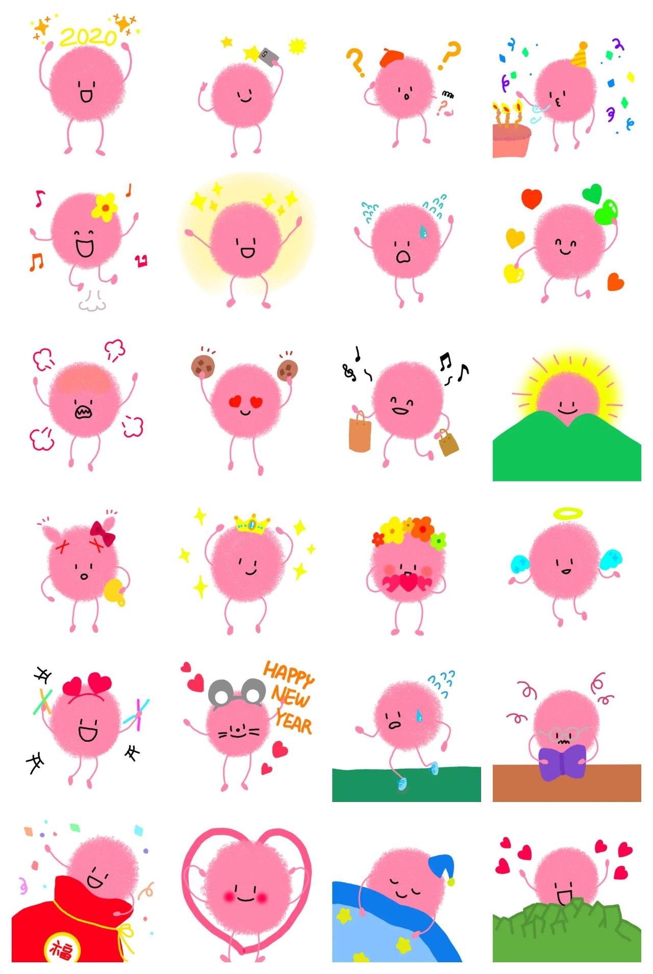 Pink dust 3 Etc sticker pack for Whatsapp, Telegram, Signal, and others chatting and message apps