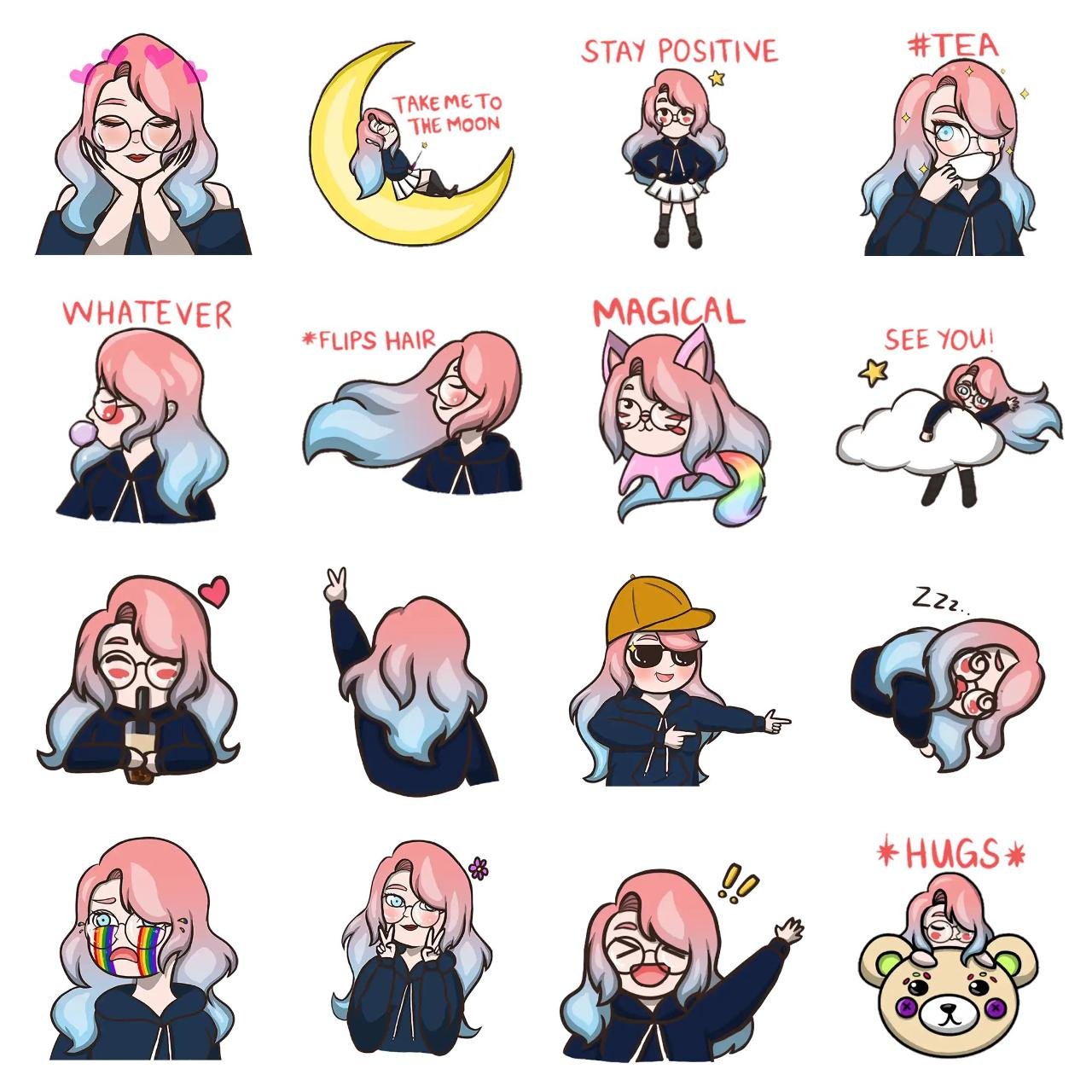 Fabby Dawnilla Animation/Cartoon sticker pack for Whatsapp, Telegram, Signal, and others chatting and message apps