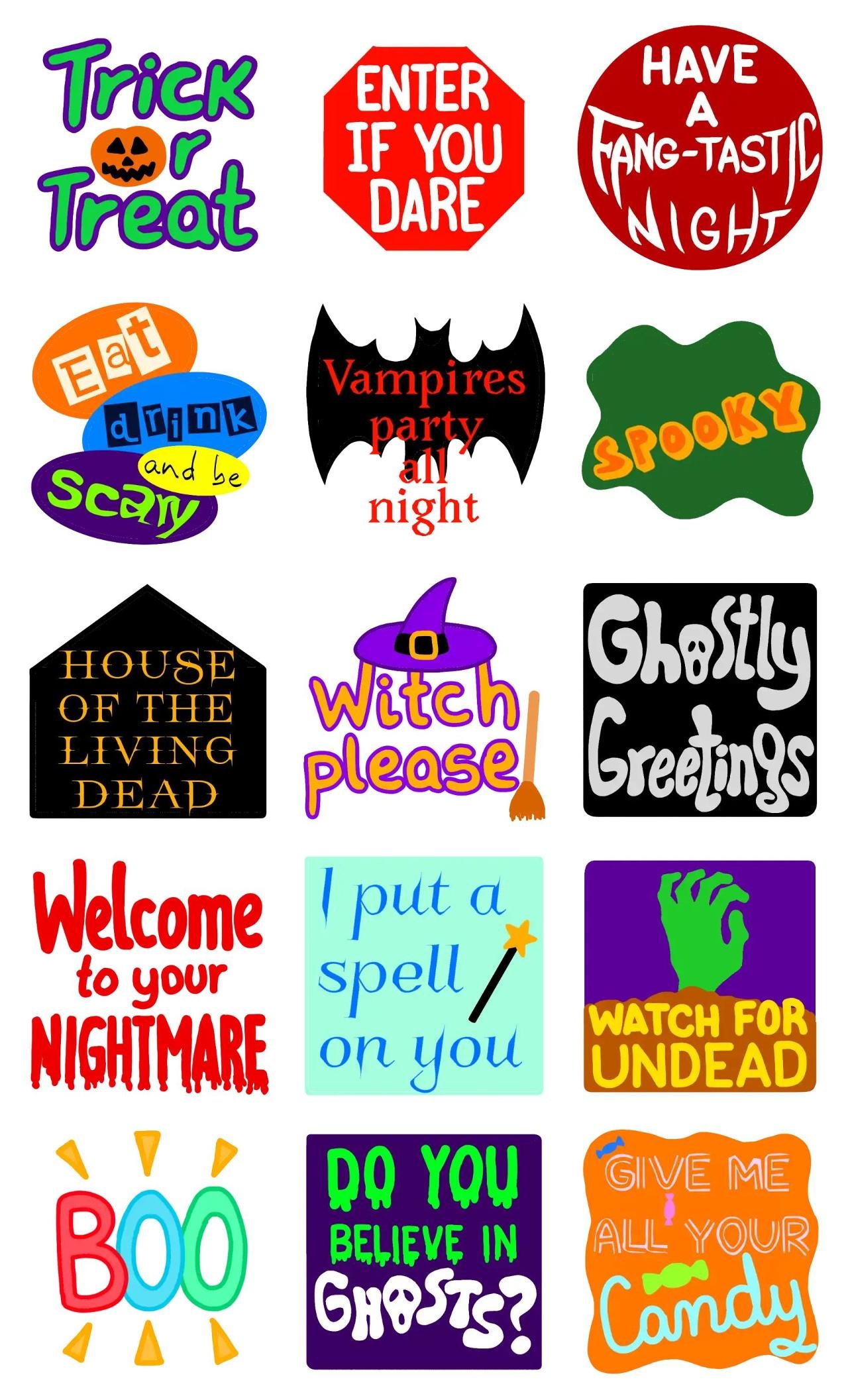 Halloween Night Animation/Cartoon,Halloween,Gag,Actions/Situations,Culture,Colors,emotion sticker pack for Whatsapp, Telegram, Signal, and others chatting and message apps