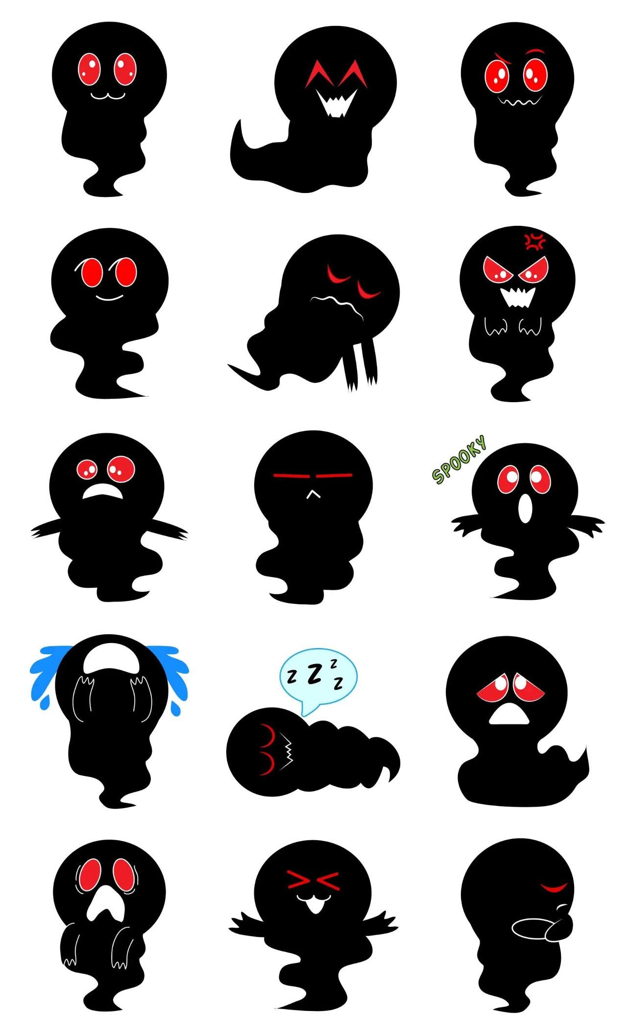 Shadow Animation/Cartoon,Etc,Gag,Phrases,Halloween,Actions/Situations,Sign,emotion,Imaginations,adjective sticker pack for Whatsapp, Telegram, Signal, and others chatting and message apps